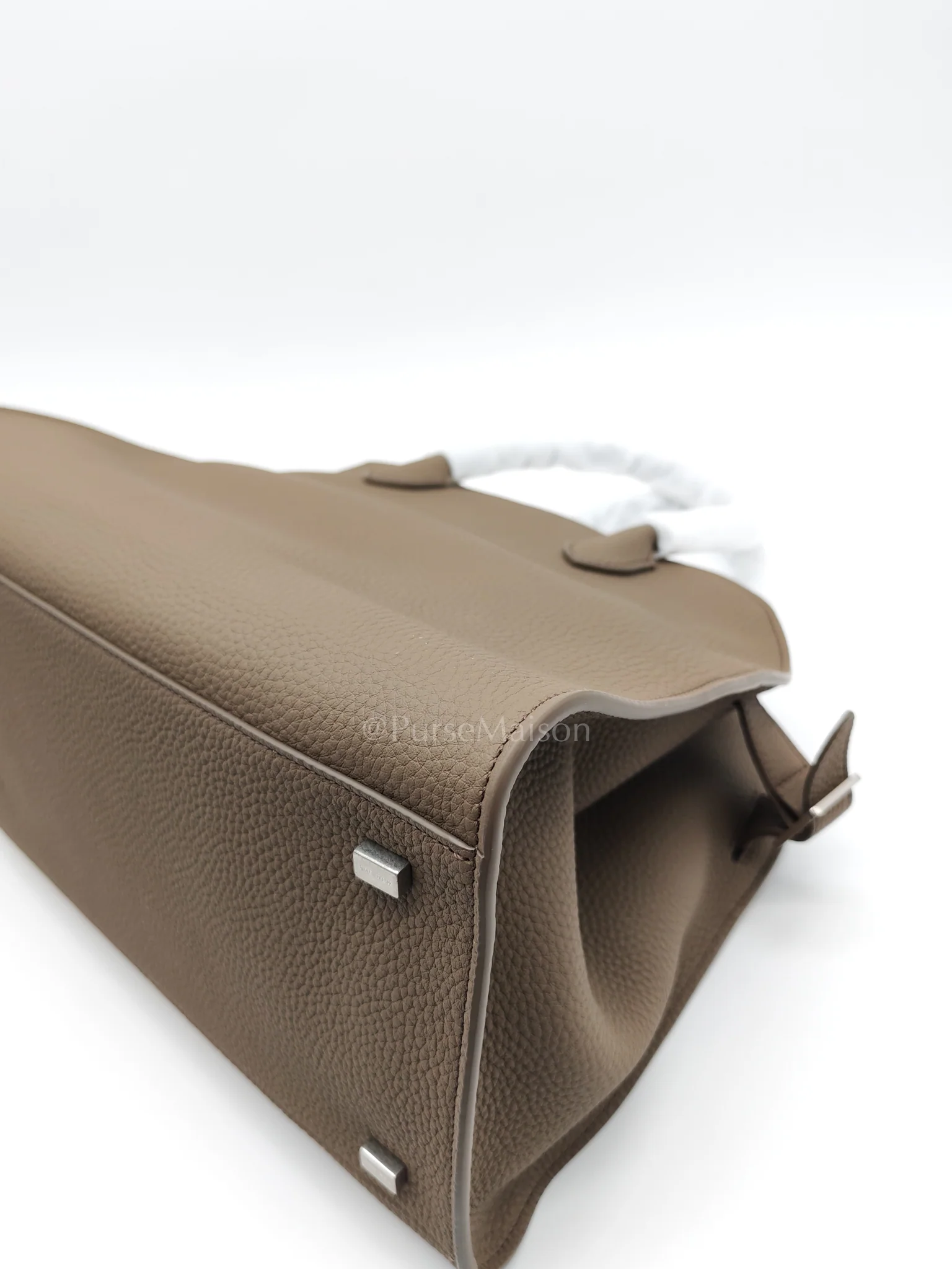 The Row Soft Marguax 12 Matte Smoke Toupe Calfskin Leather - Image 14
