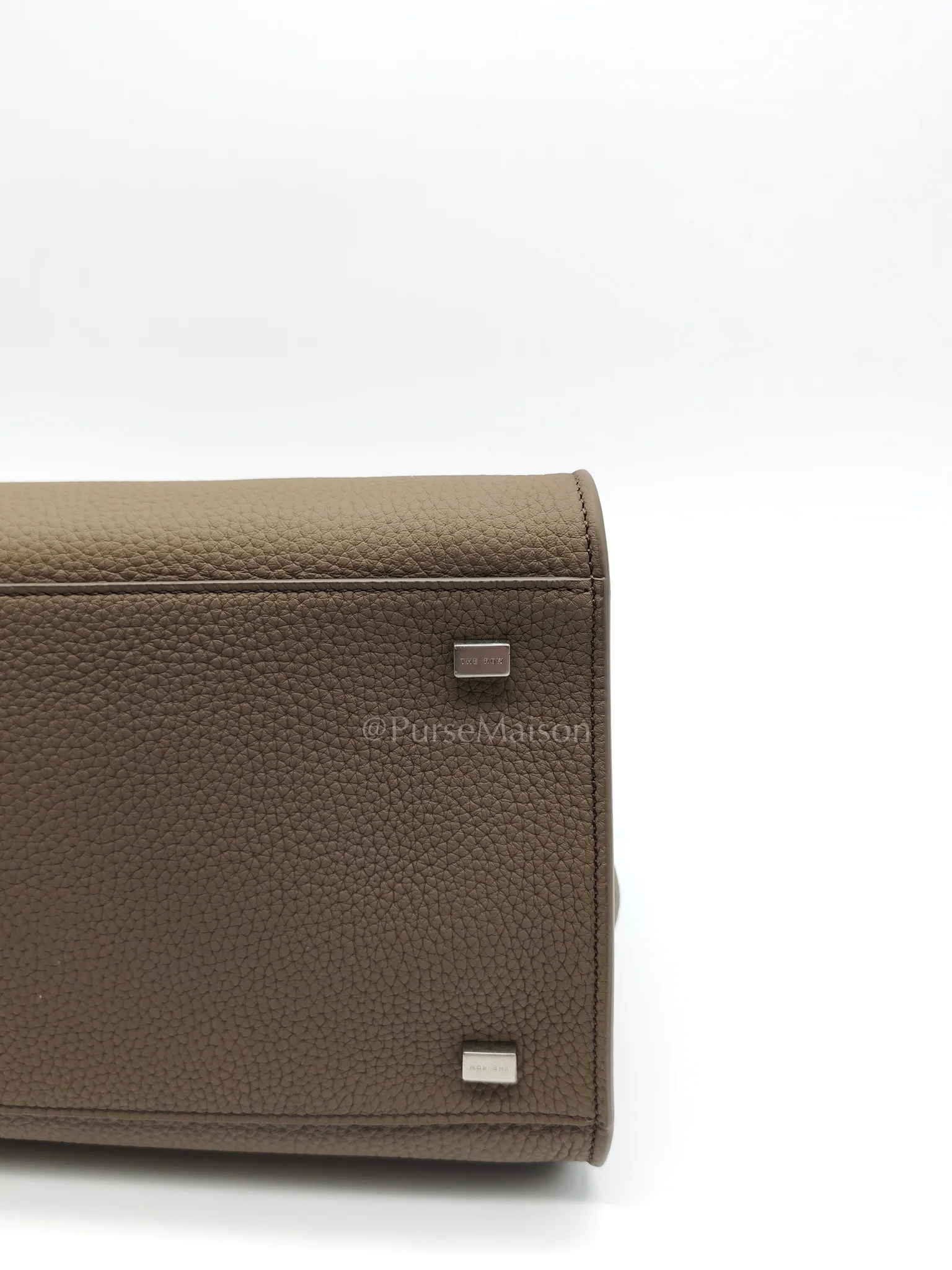 The Row Soft Marguax 12 Matte Smoke Toupe Calfskin Leather - Image 15