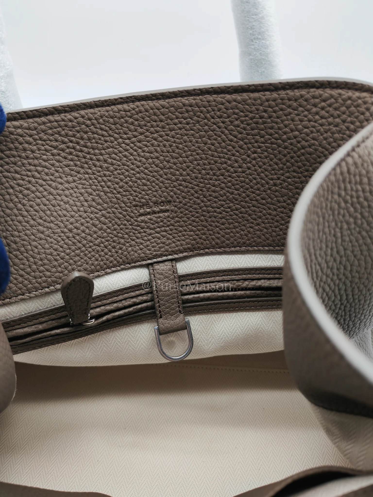 The Row Soft Marguax 12 Matte Smoke Toupe Calfskin Leather - Image 19