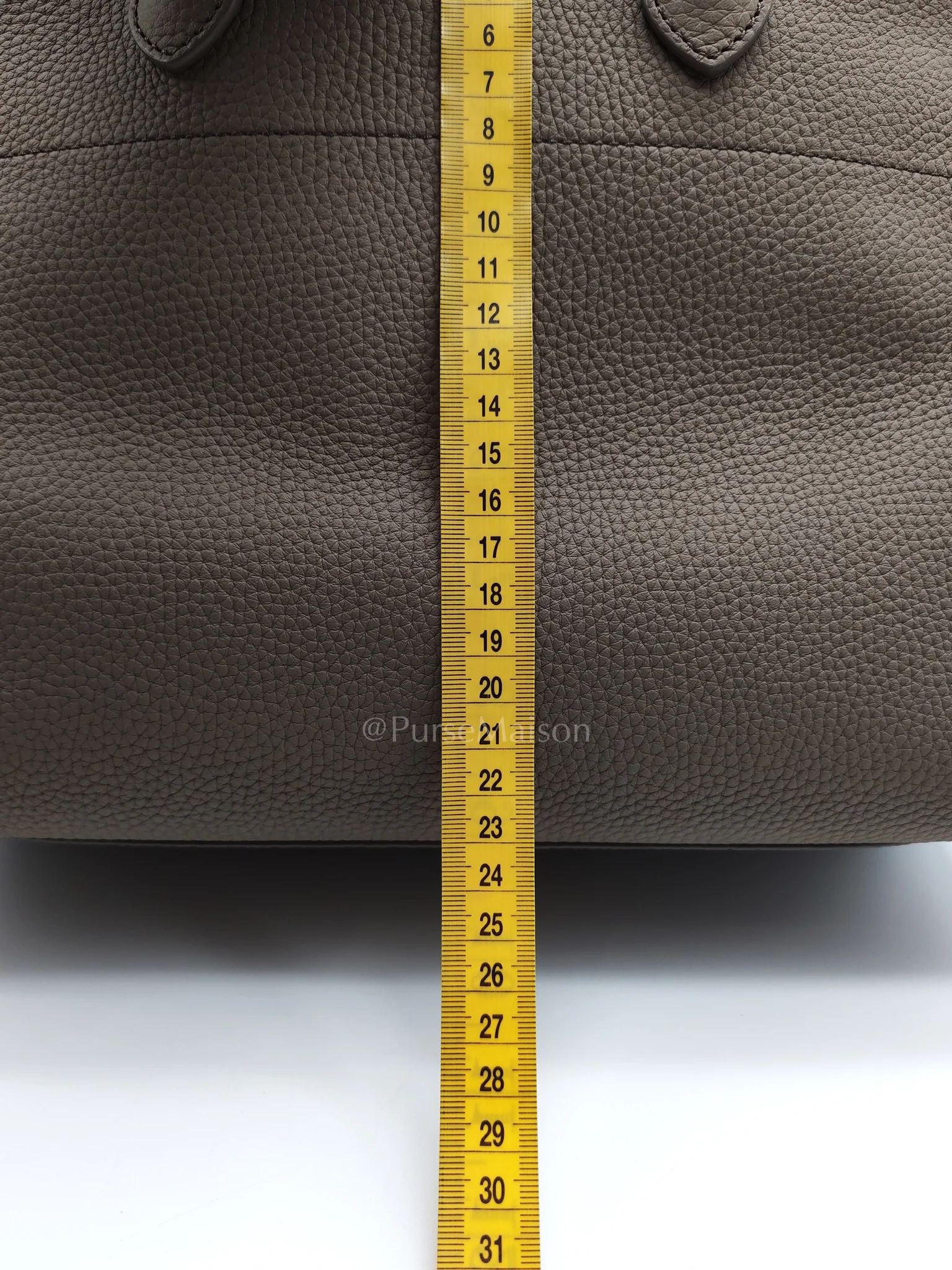 The Row Soft Marguax 12 Matte Smoke Toupe Calfskin Leather - Image 27