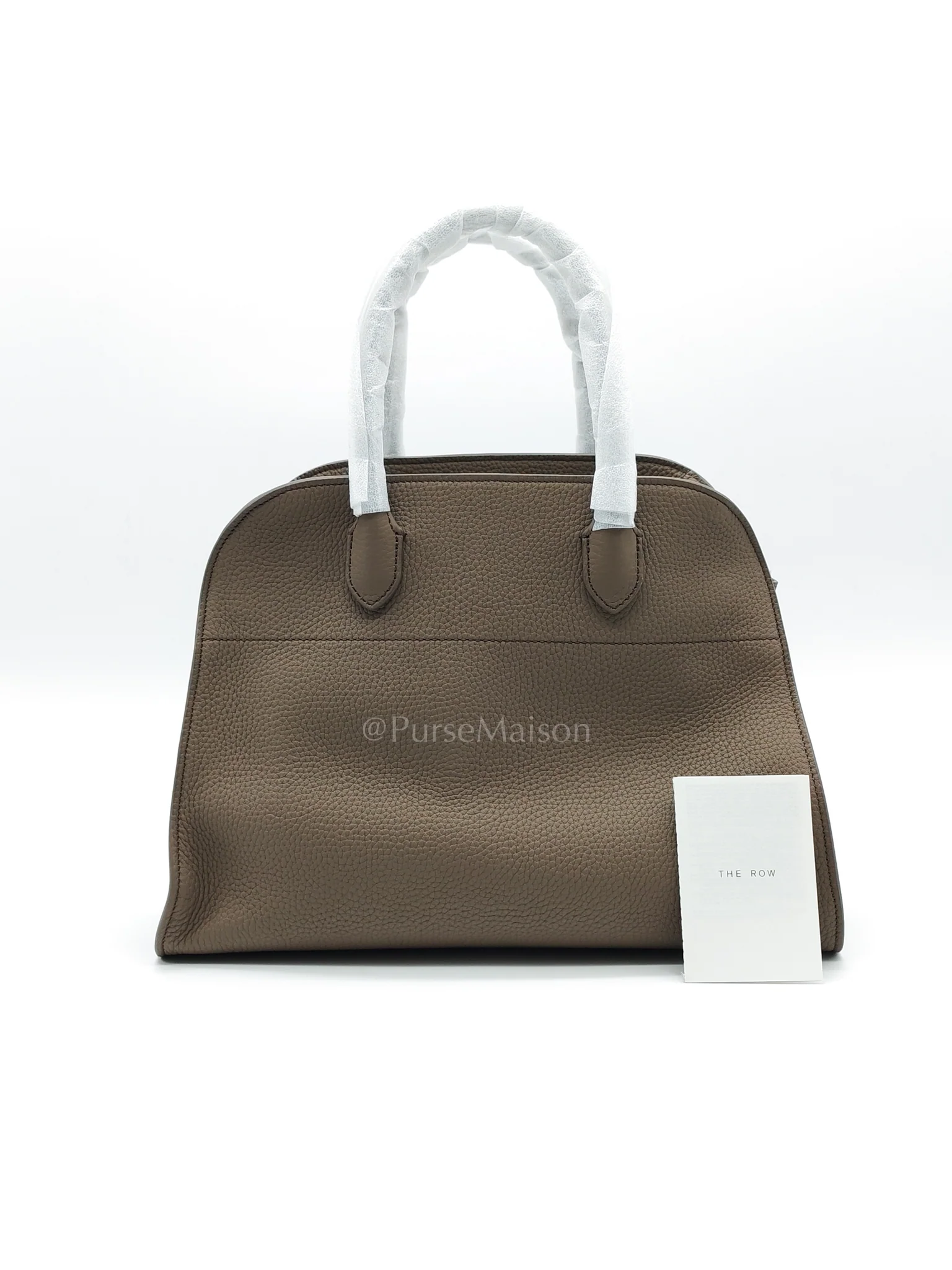 The Row Soft Marguax 12 Matte Smoke Toupe Calfskin Leather - Image 28
