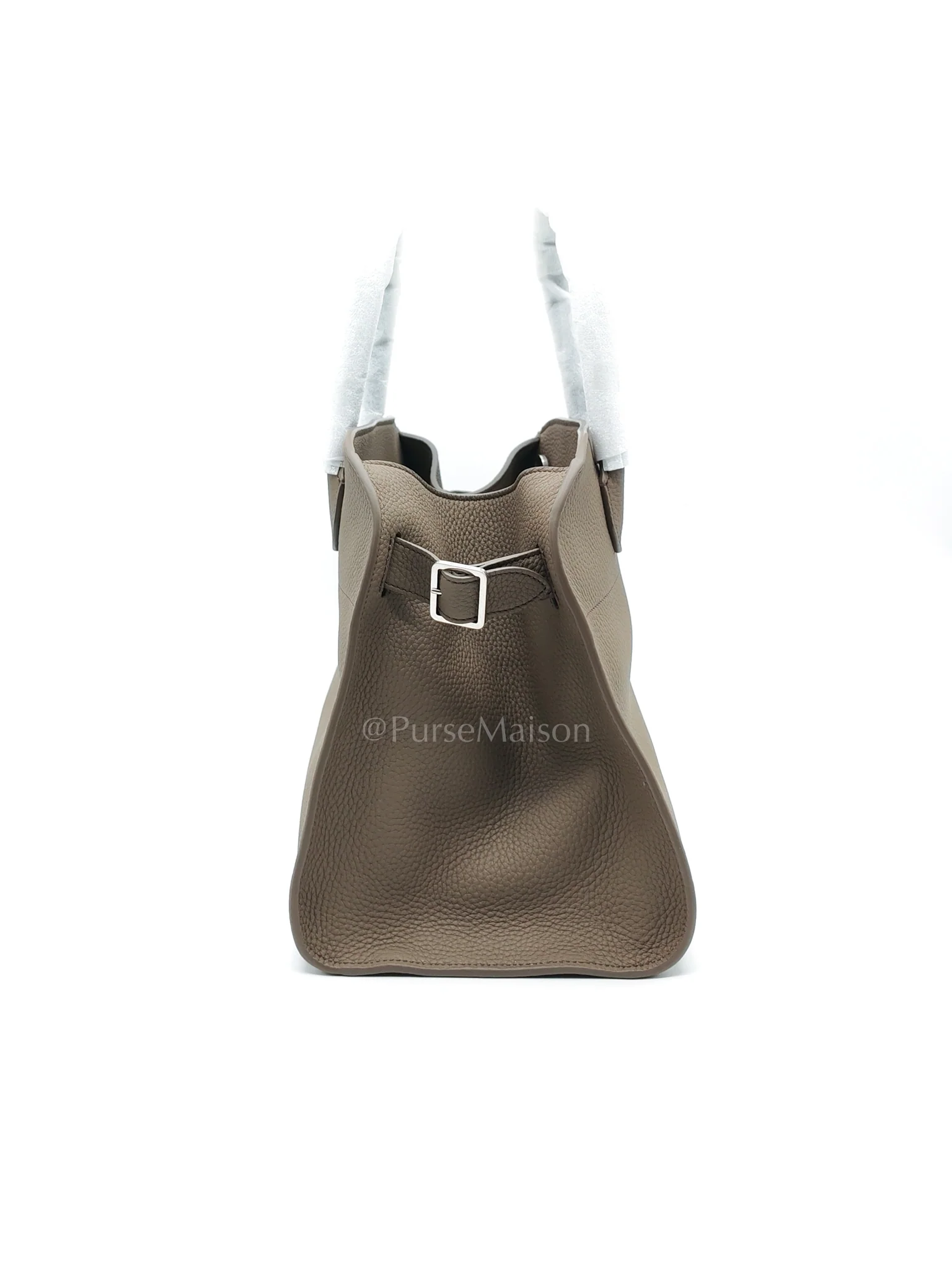 The Row Soft Marguax 12 Matte Smoke Toupe Calfskin Leather - Image 5