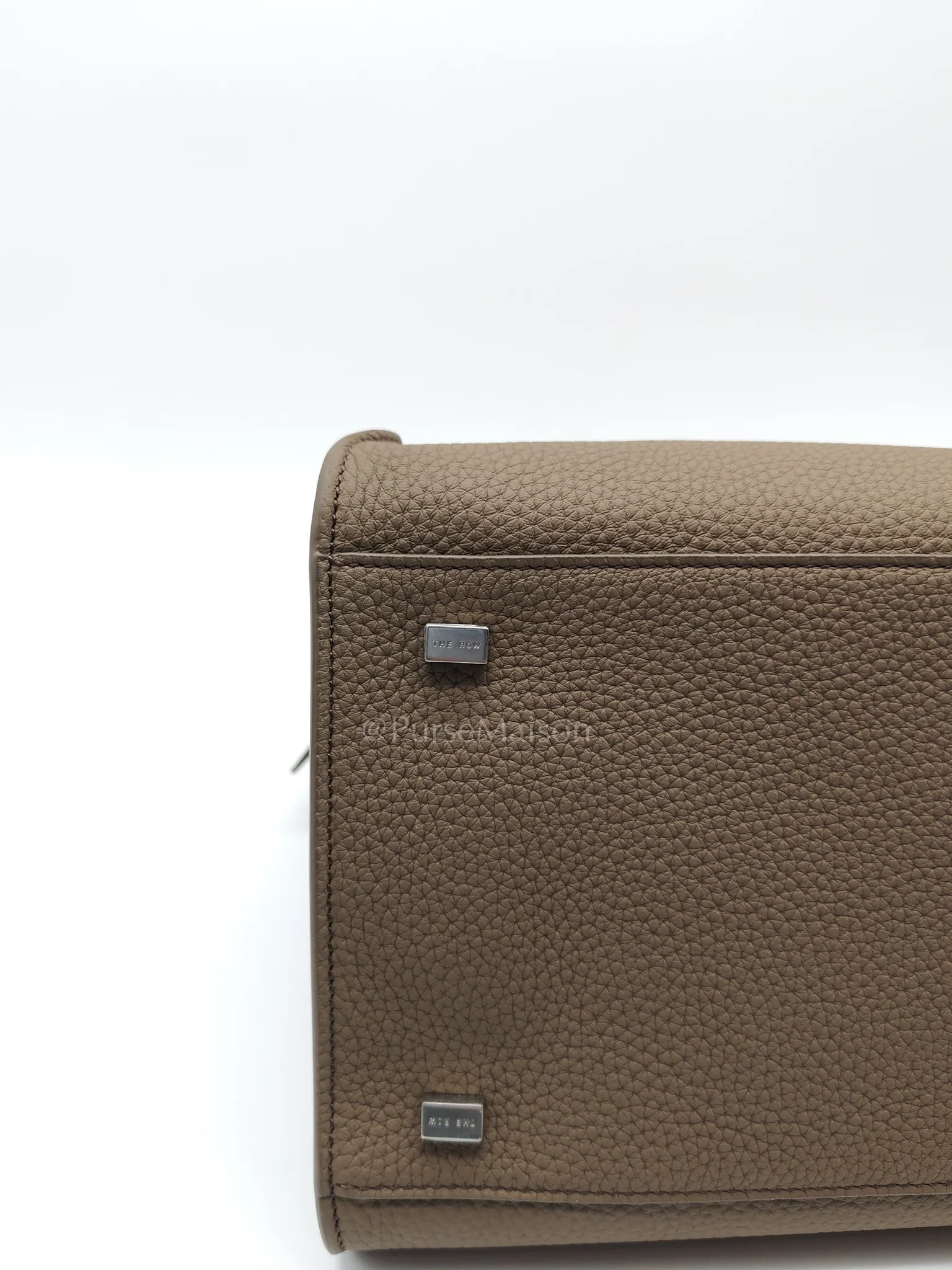 The Row Soft Marguax 12 Matte Smoke Toupe Calfskin Leather - Image 9