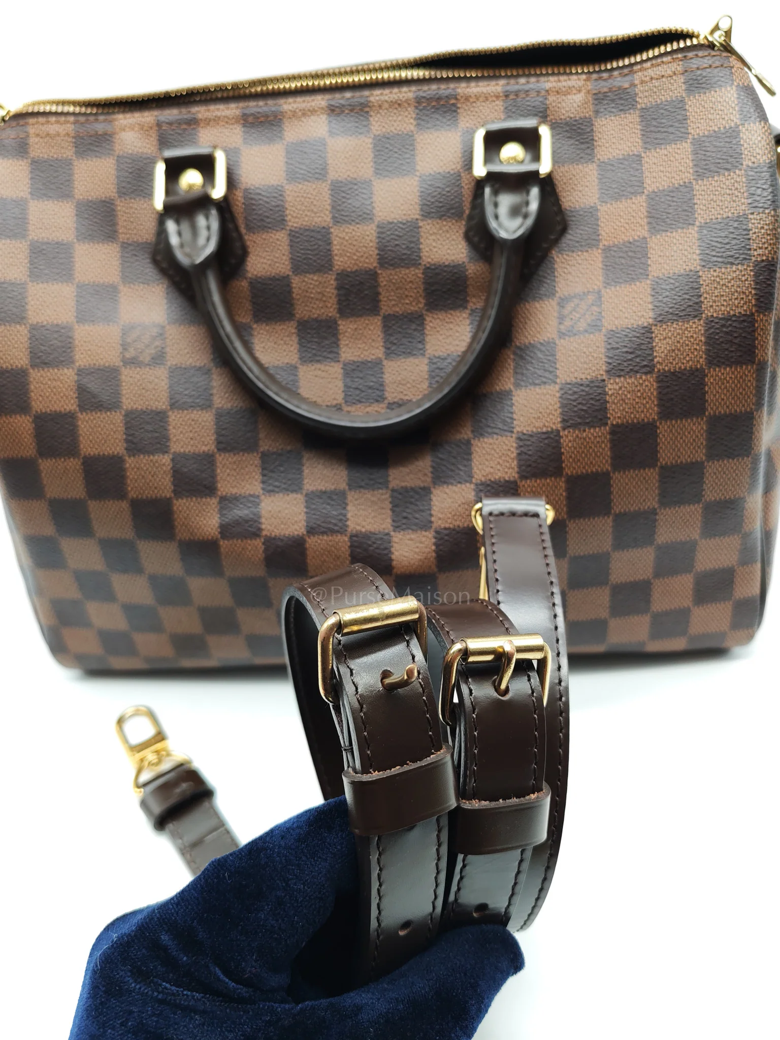 Louis Vuitton Speedy 30 Bandoullier in Damier Ebene Canvas & Gold Hardware (Datecode: CT0134) - Image 46