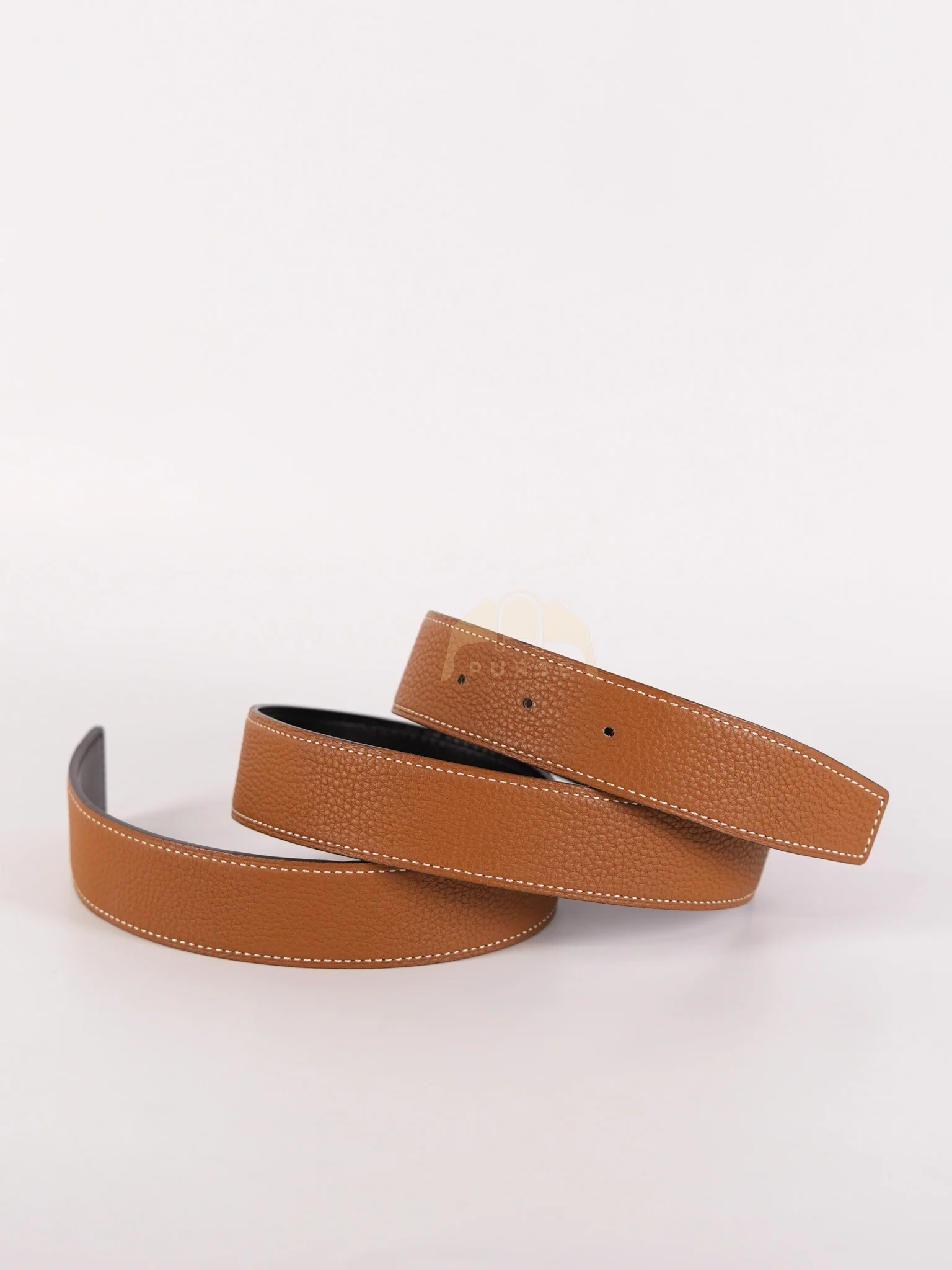 Hermes Square Reversible Belt in Black & Gold Stamp P Square (2012) Size 85 (Belt Only) - Image 3