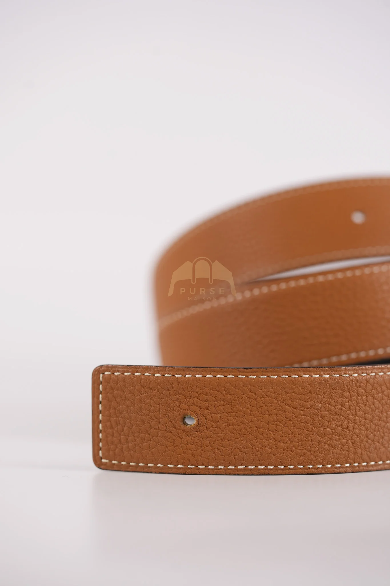 Hermes Square Reversible Belt in Black & Gold Stamp P Square (2012) Size 85 (Belt Only) - Image 4