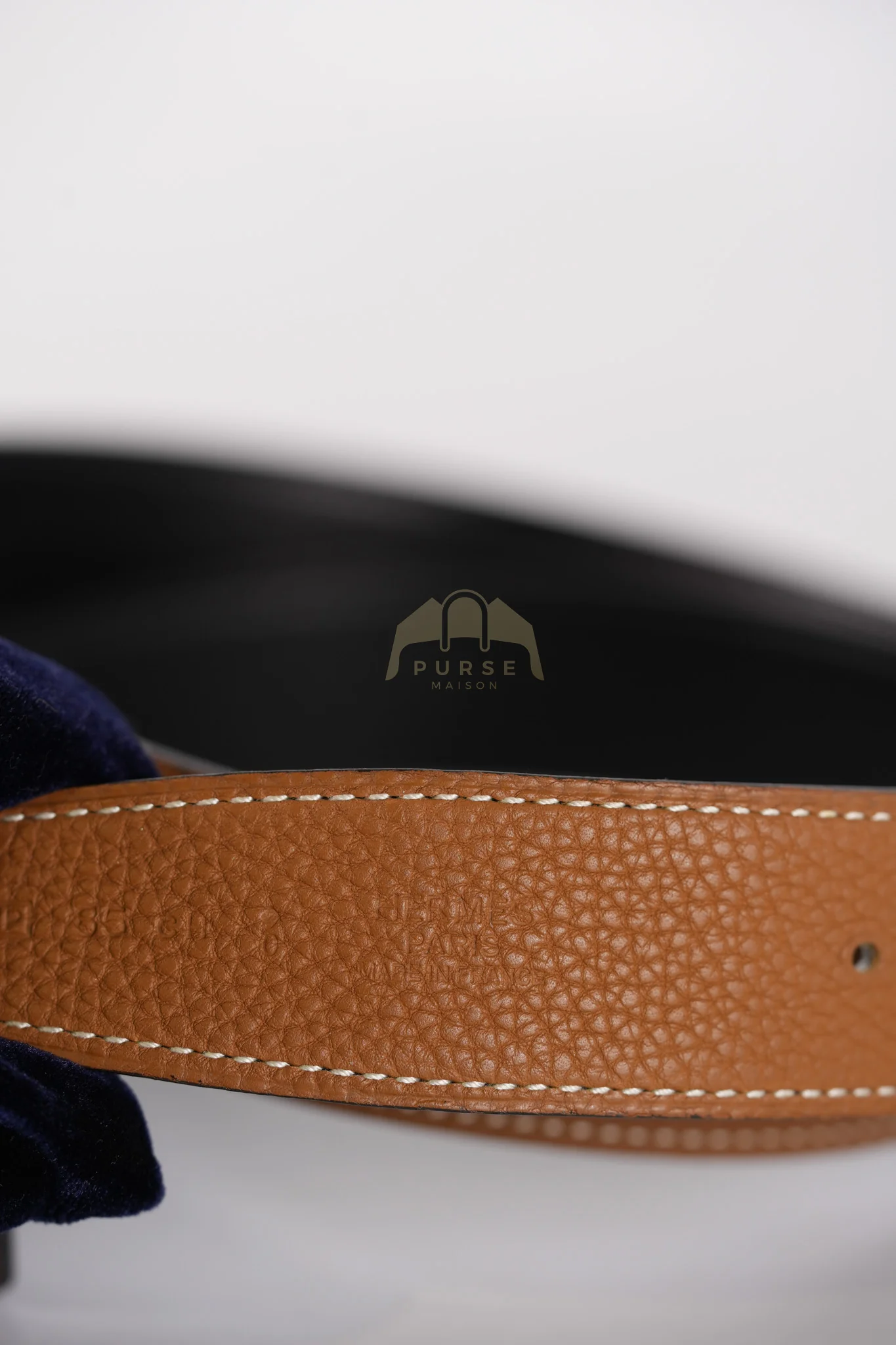 Hermes Square Reversible Belt in Black & Gold Stamp P Square (2012) Size 85 (Belt Only) - Image 9
