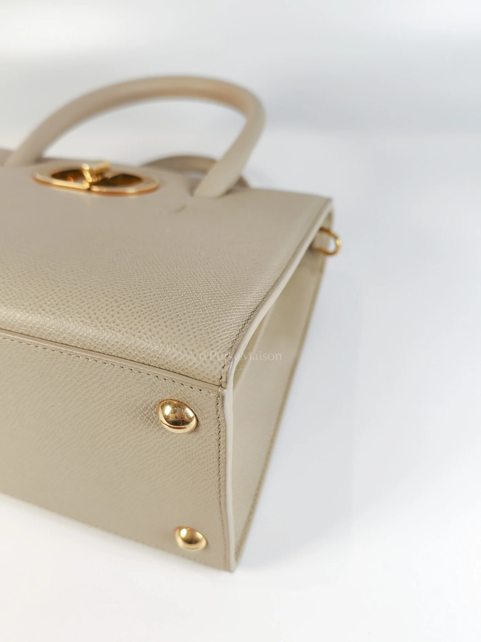 Christian Dior St Honoré Tote Bag Medium in Beige Grained Calfskin - Image 10