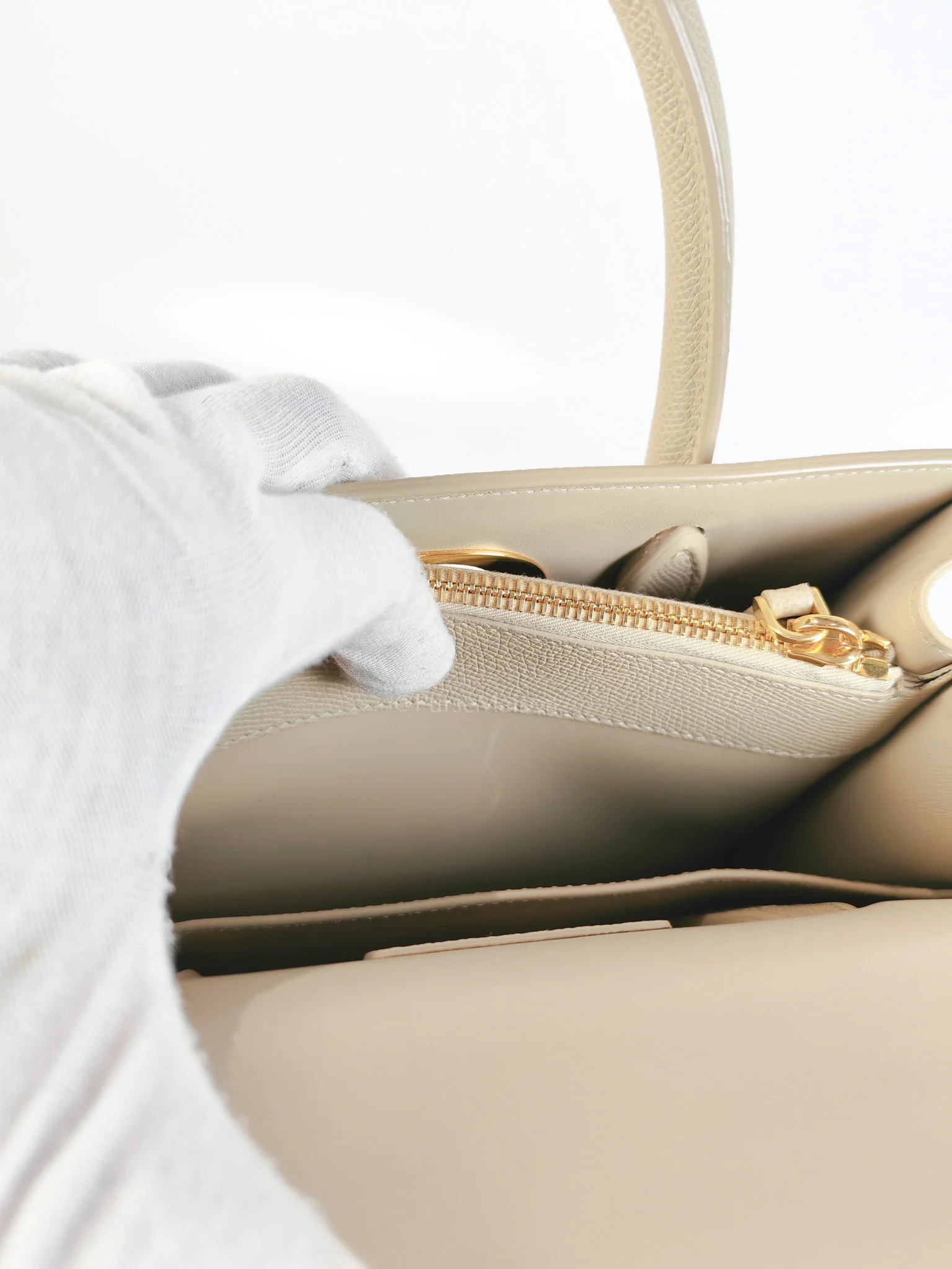 Christian Dior St Honoré Tote Bag Medium in Beige Grained Calfskin - Image 24