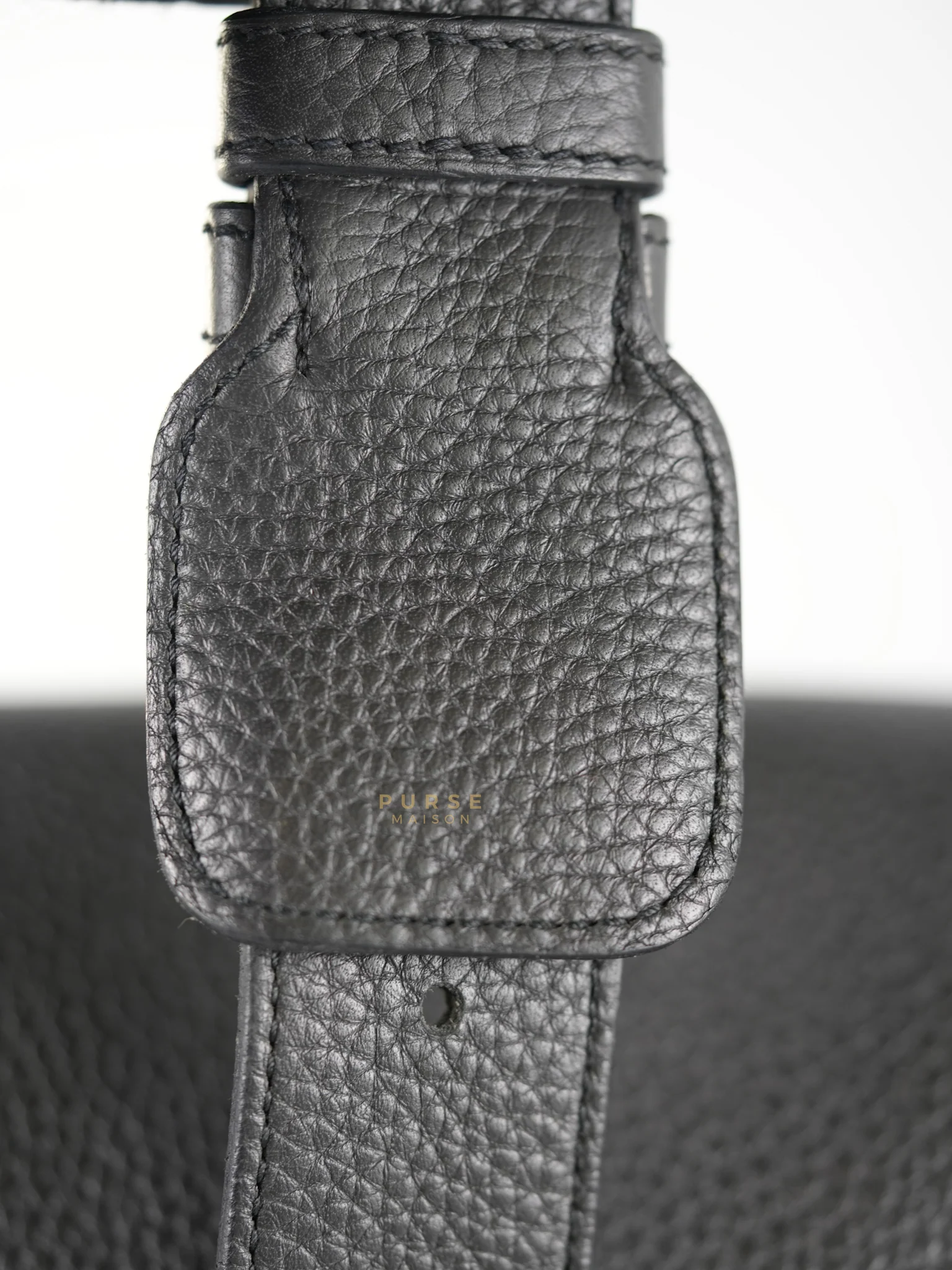 Hermes Steve Messenger 35 in Noir & Etoupe Clemence Leather Palladium Hardware Stamp X(2016) - Image 42