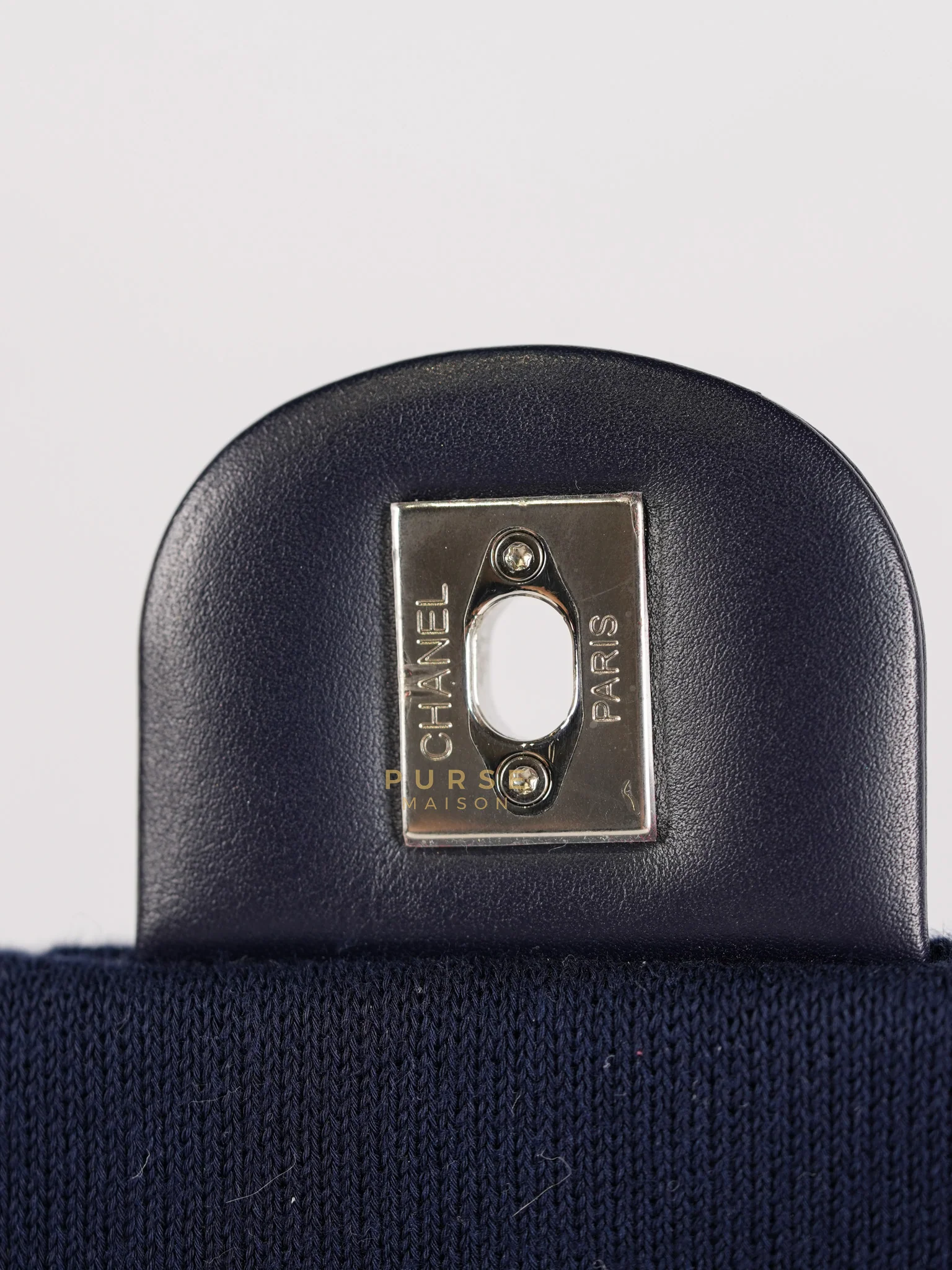 Chanel Stripe Flap Jumbo in Multicolor in Jersey Rope Silver Hardware Series 27 - Image 19
