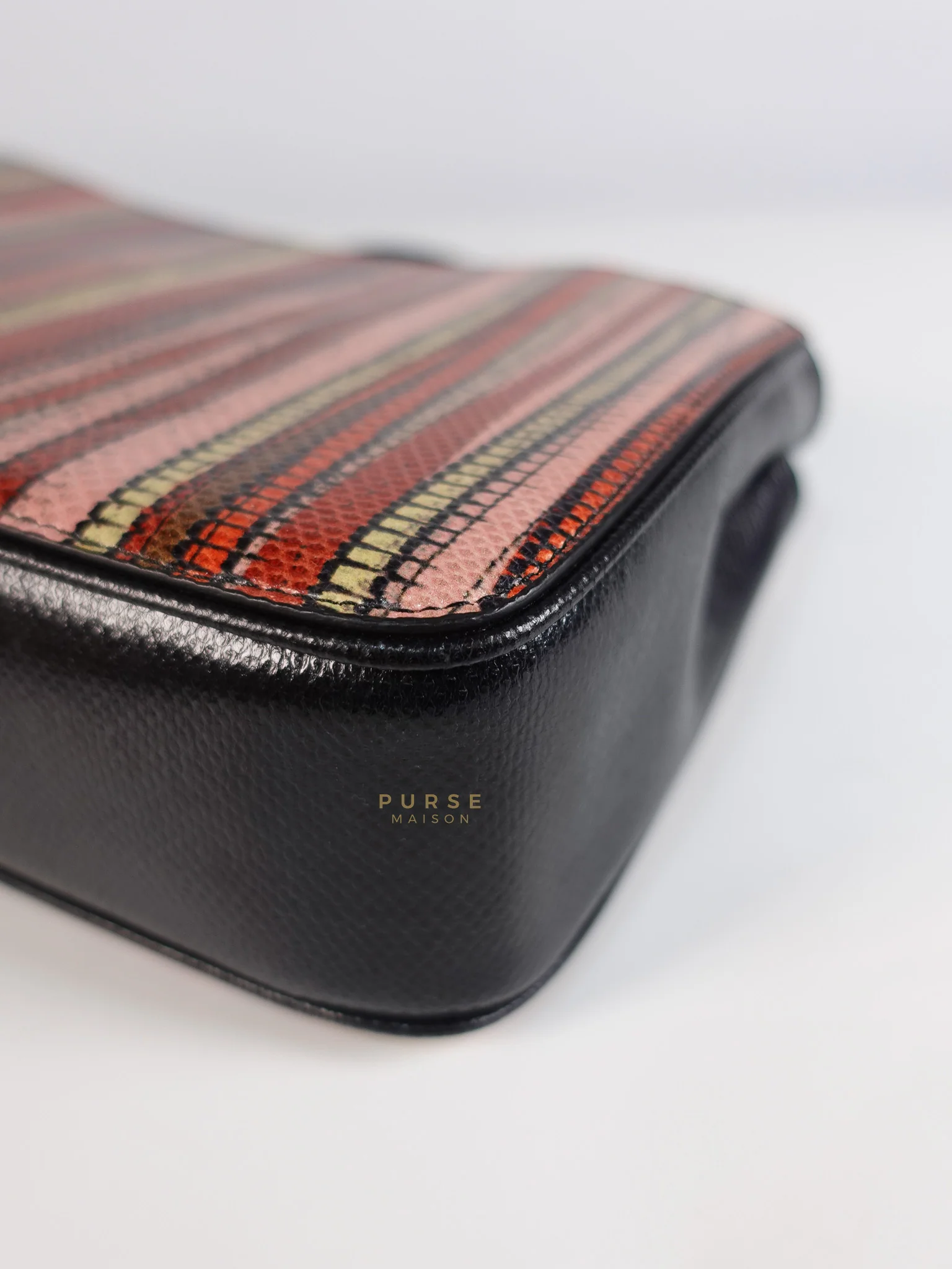 Bottega Veneta Stripe Flap Hand Bag Medium in Multicolor - Image 15