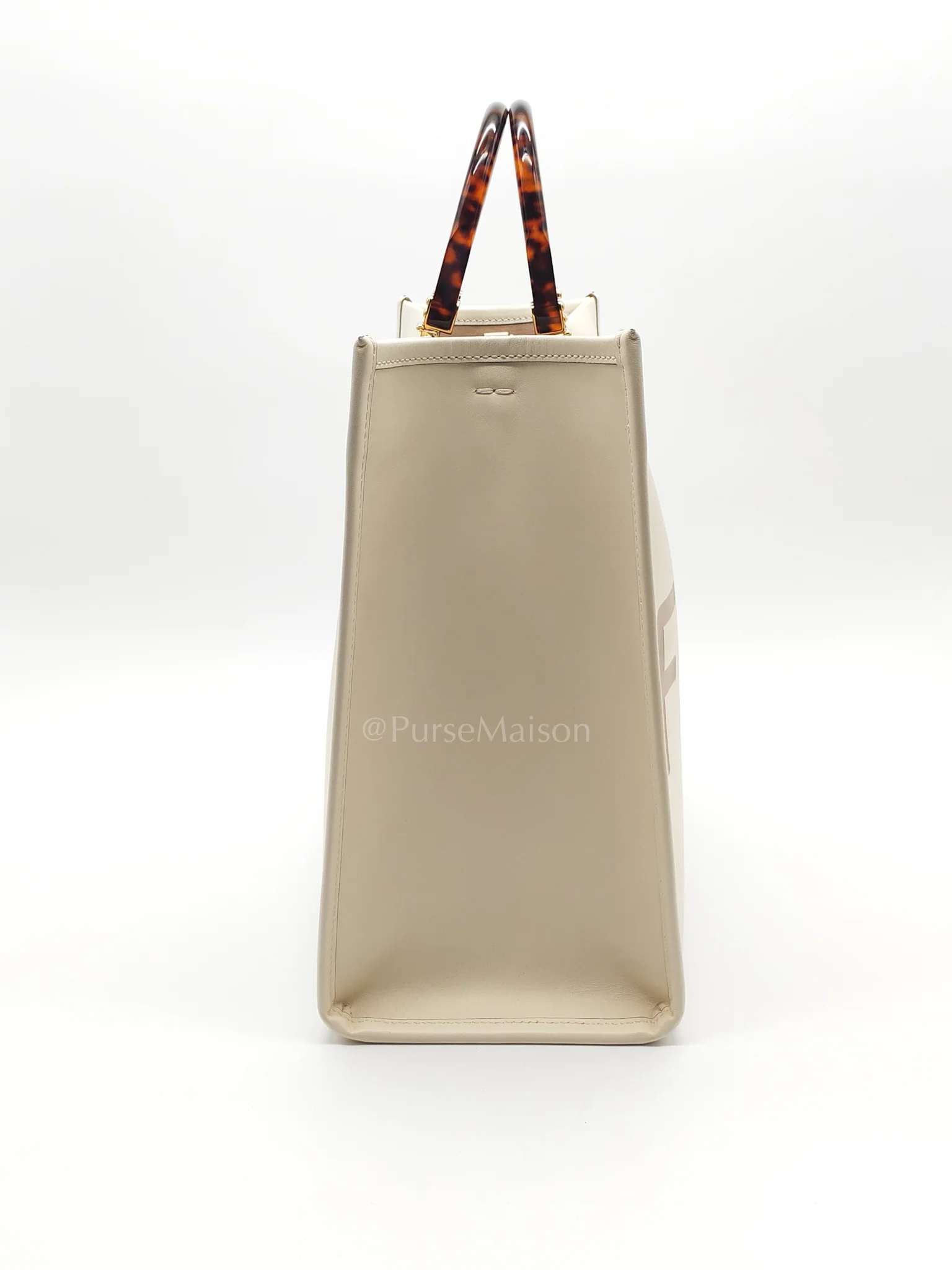 Fendi Sunshine Medium in White Smooth Calfskin Leather Tote Bag - Image 6