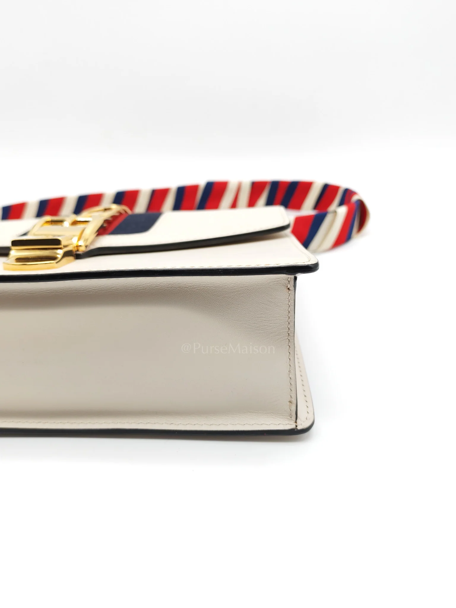 Gucci Sylvie Shoulder Bag in Off White Smooth Calfskin Leather - Image 12