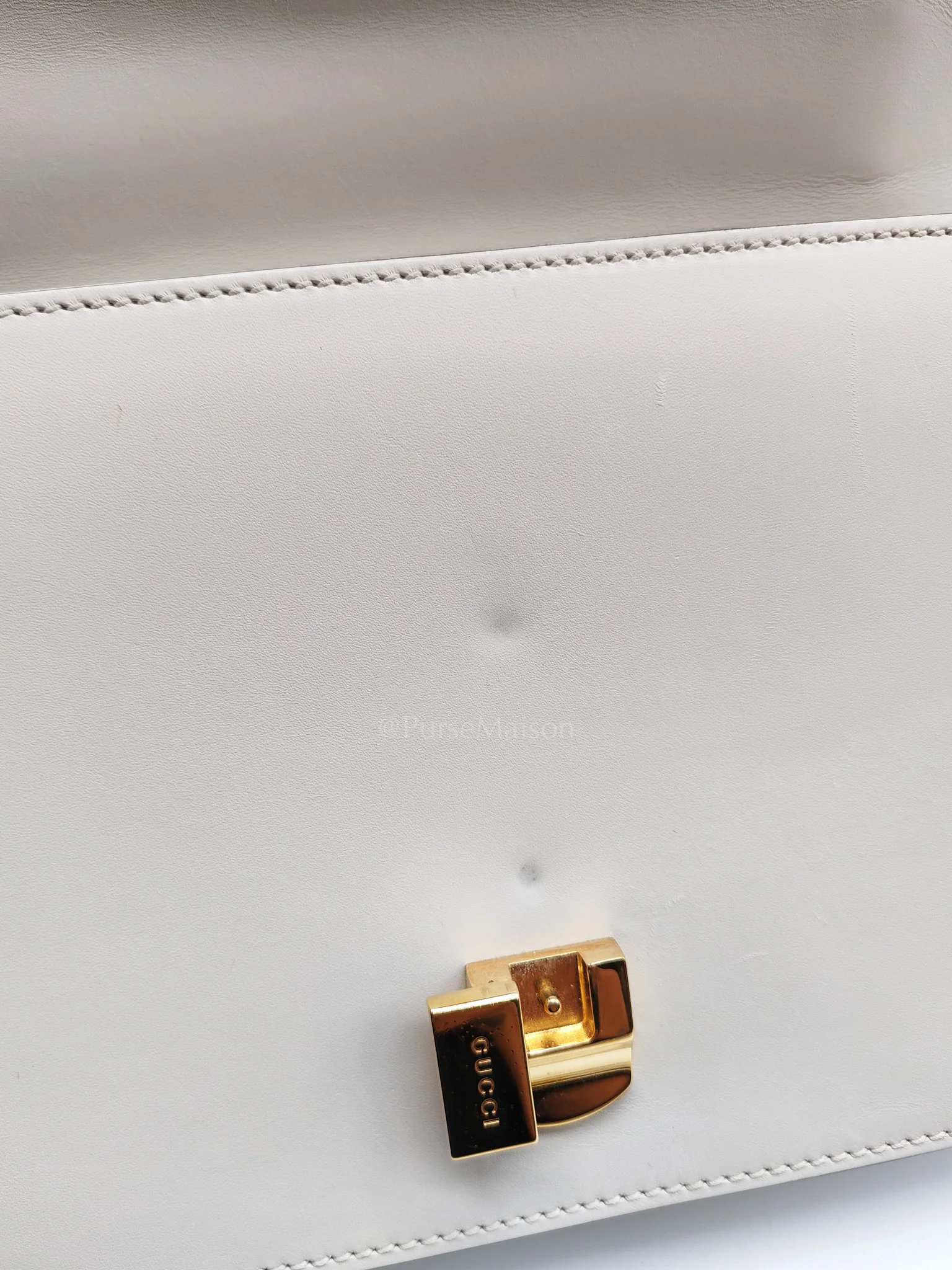 Gucci Sylvie Shoulder Bag in Off White Smooth Calfskin Leather - Image 22