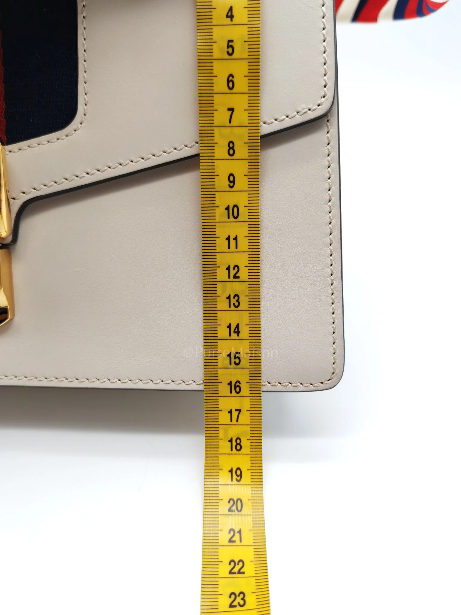 Gucci Sylvie Shoulder Bag in Off White Smooth Calfskin Leather - Image 34
