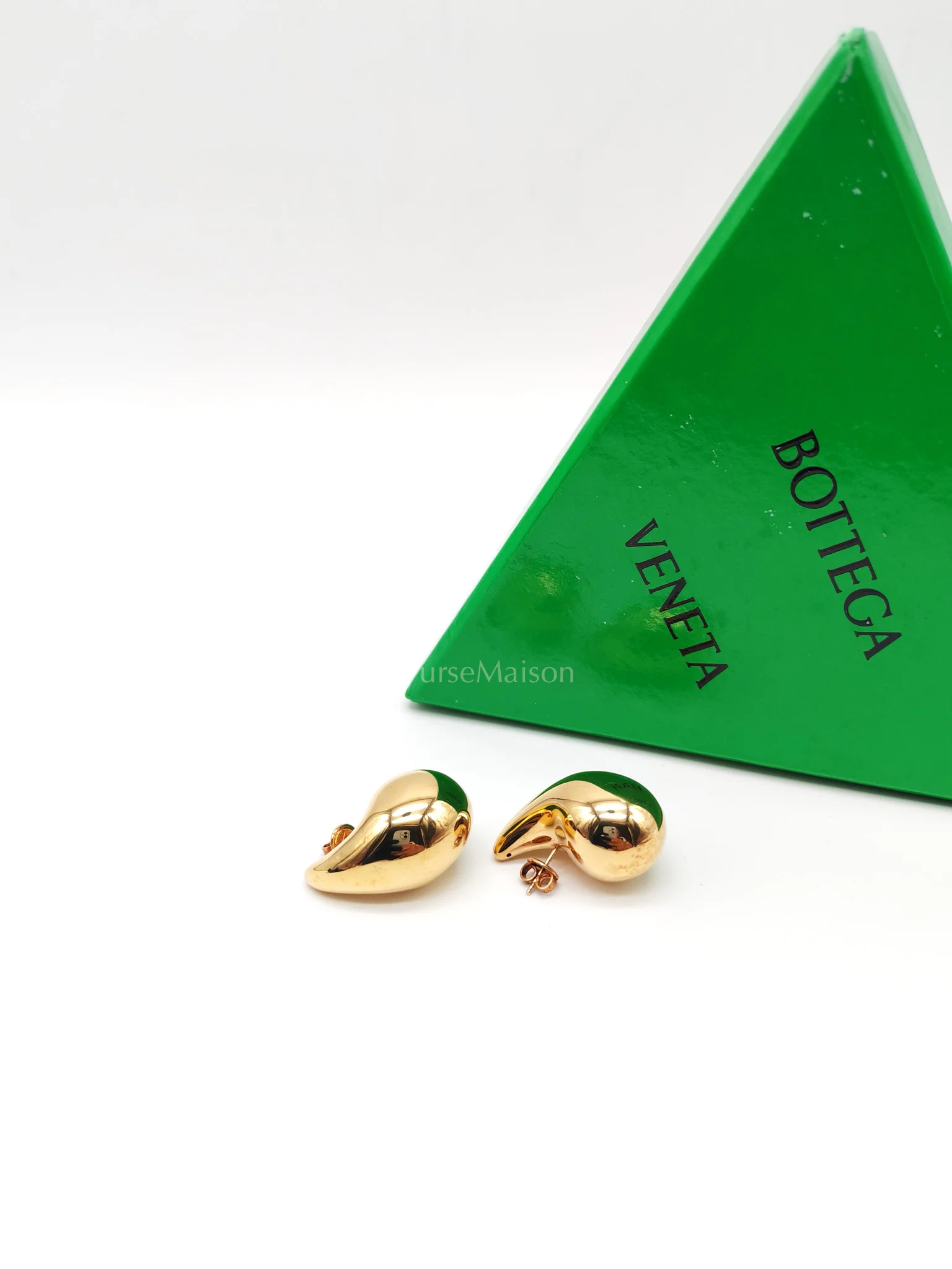 Bottega Veneta Tear Drop Earrings Gold - Image 10