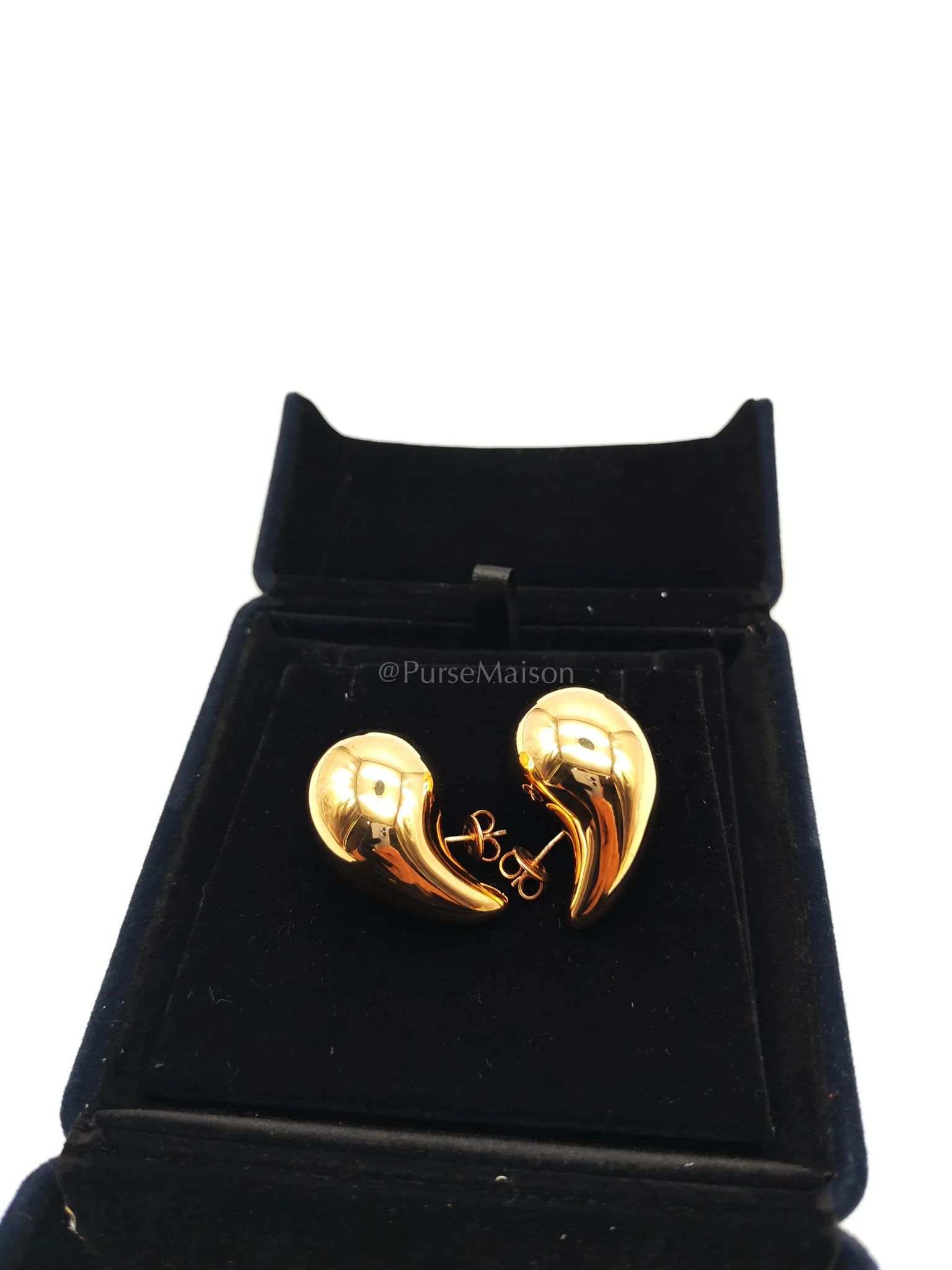Bottega Veneta Tear Drop Earrings Gold - Image 8
