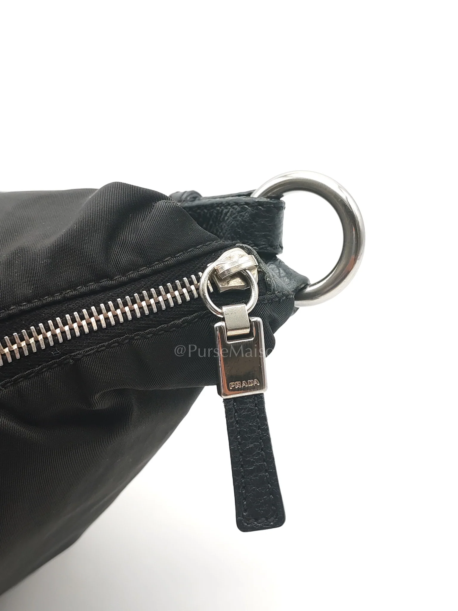 Prada Tessuto Shoulder Bag in Black Nylon Canvas & Silver Hardware - Image 21