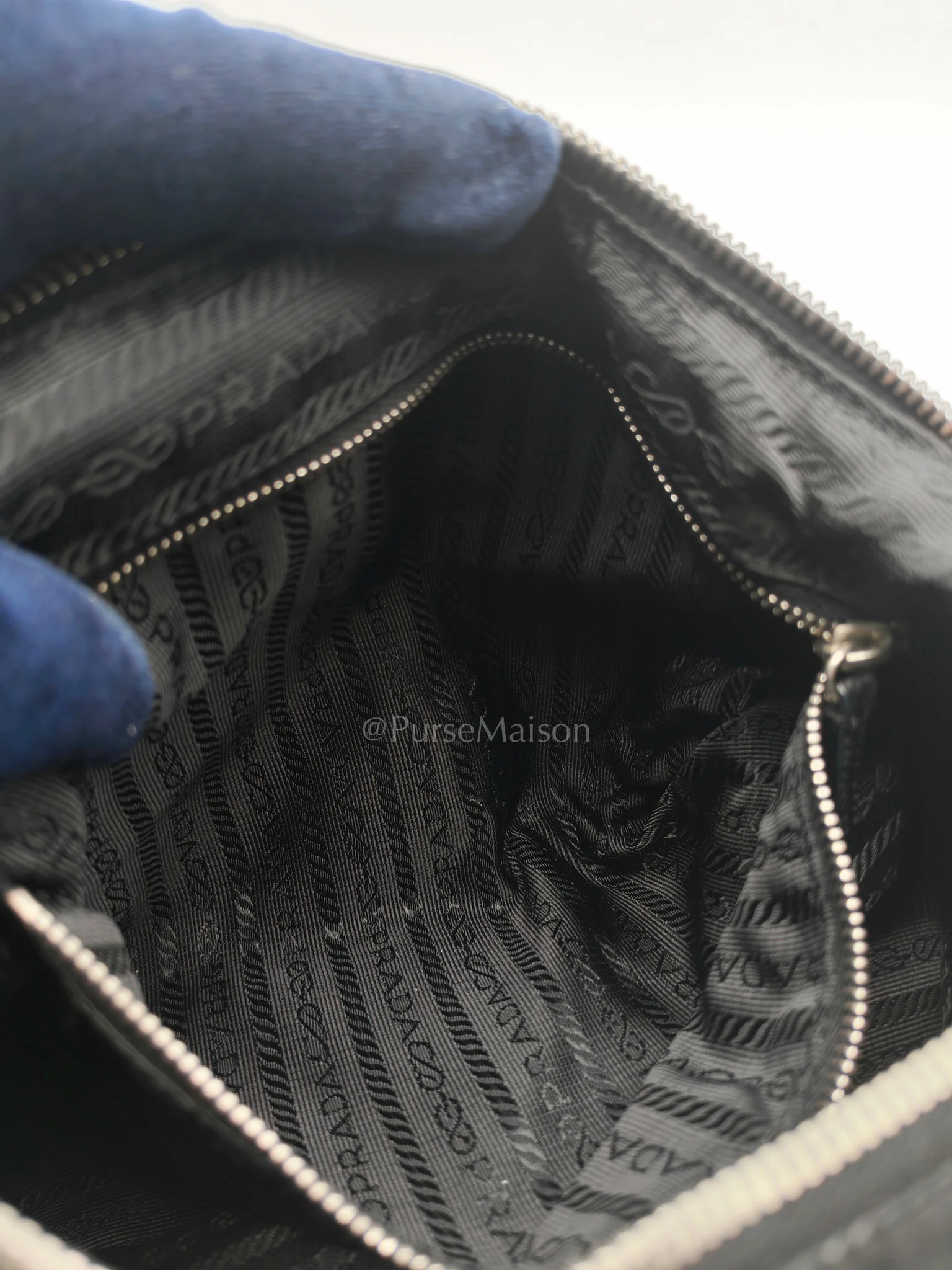 Prada Tessuto Shoulder Bag in Black Nylon Canvas & Silver Hardware - Image 28