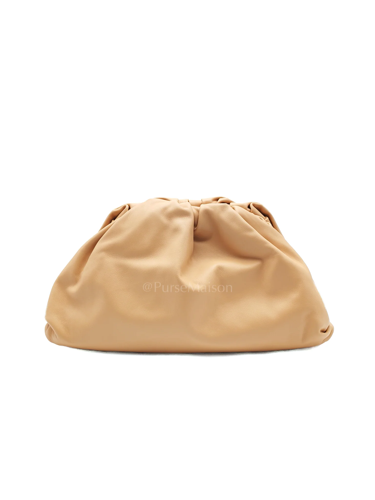 Bottega Veneta The Pouch Clutch in Beige Smooth Calfskin Leather