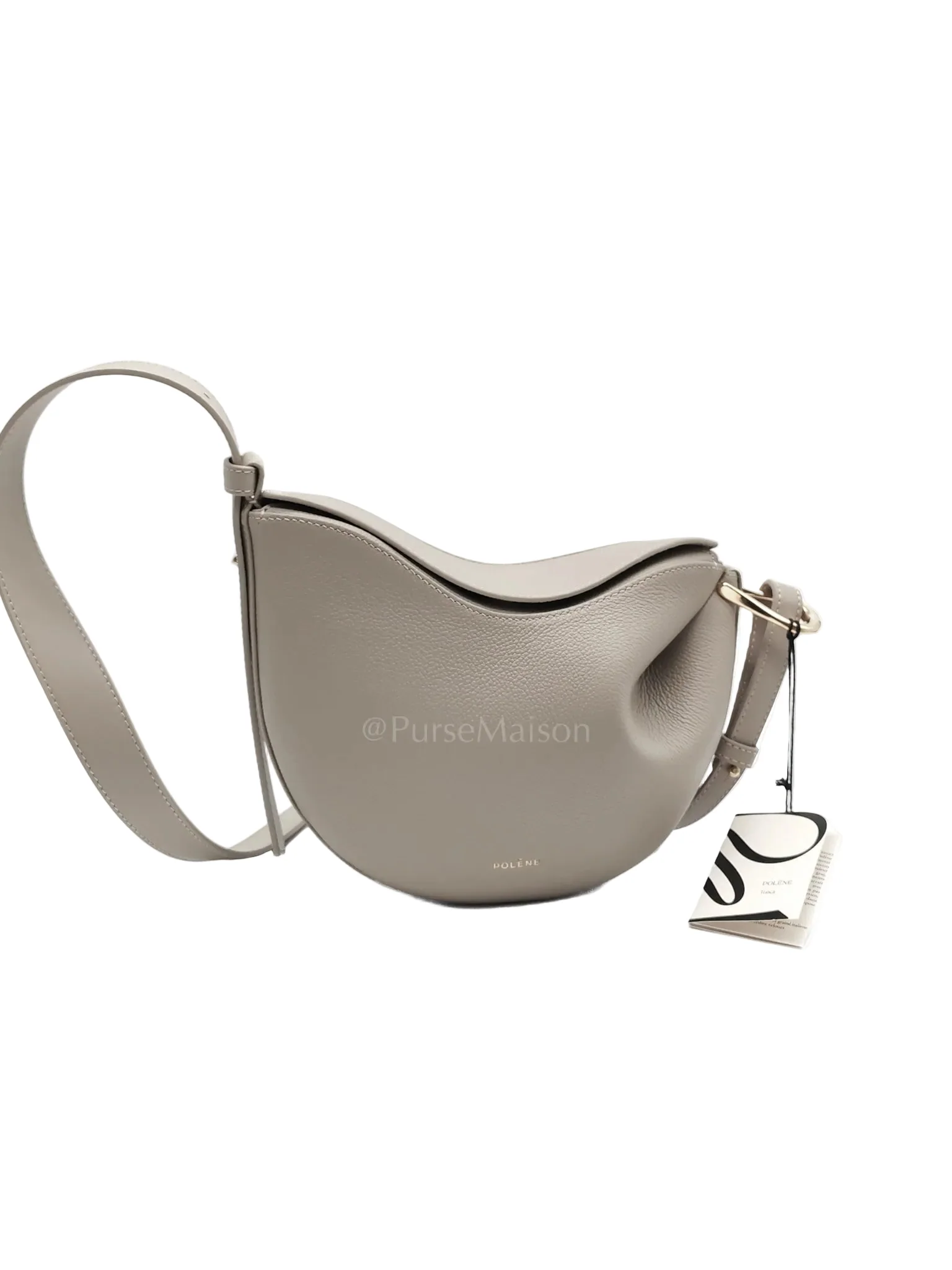 Polene Tonca Taupe in Grained Calfskin Leather Crossbody Bag - Image 2