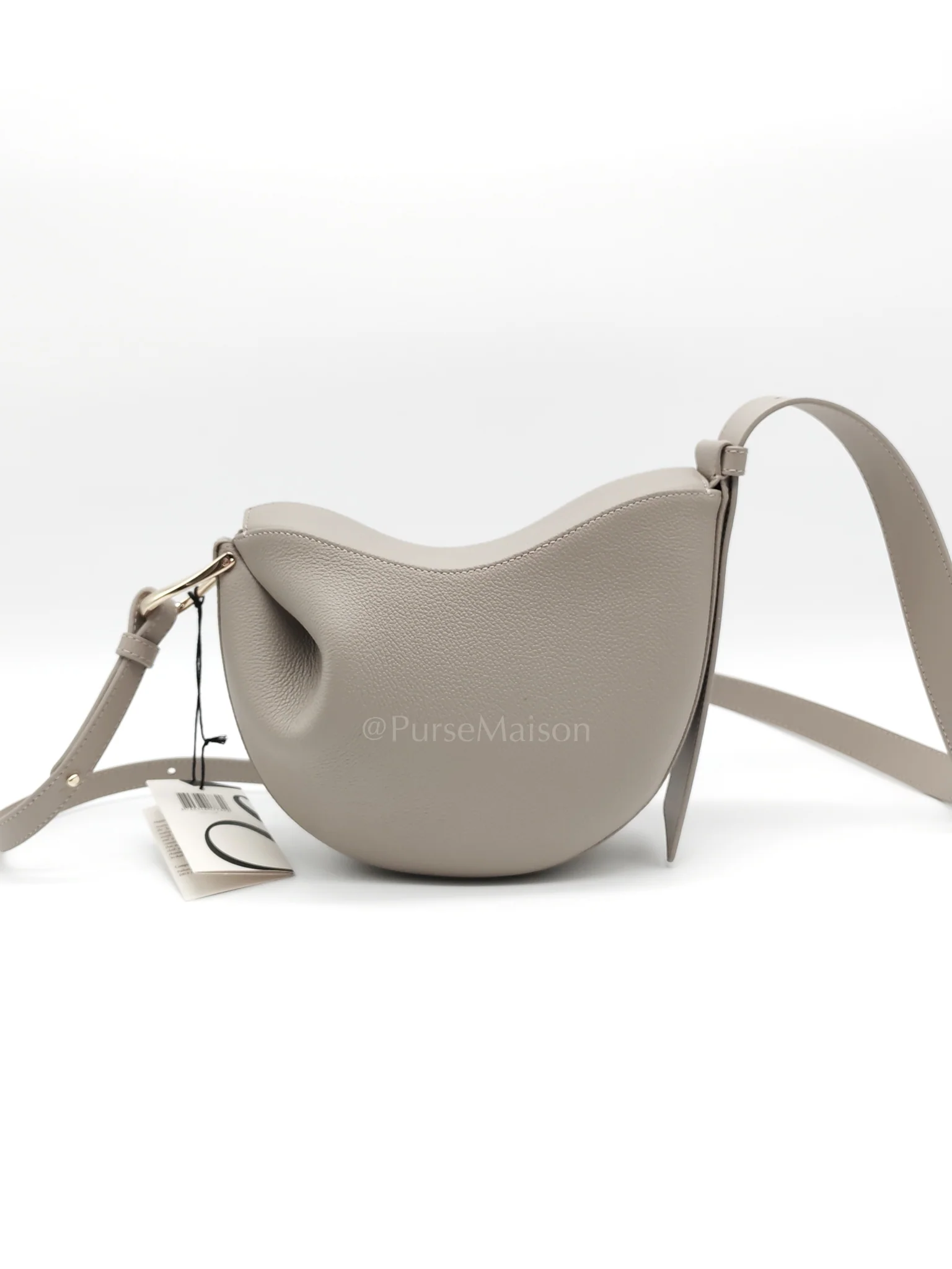 Polene Tonca Taupe in Grained Calfskin Leather Crossbody Bag - Image 4