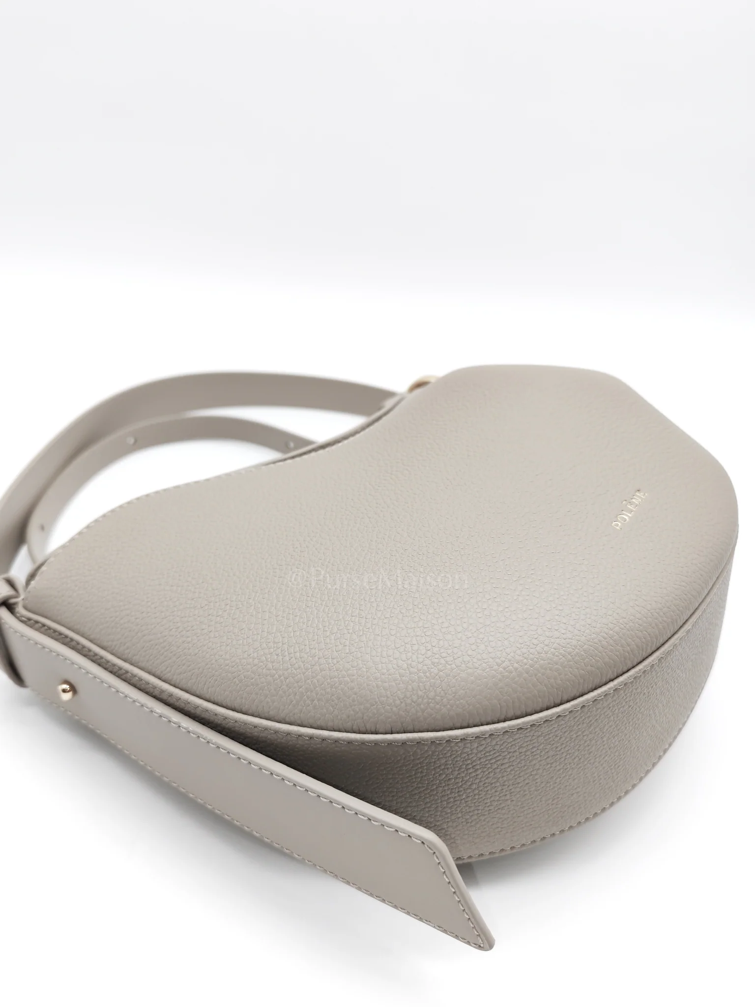 Polene Tonca Taupe in Grained Calfskin Leather Crossbody Bag - Image 8
