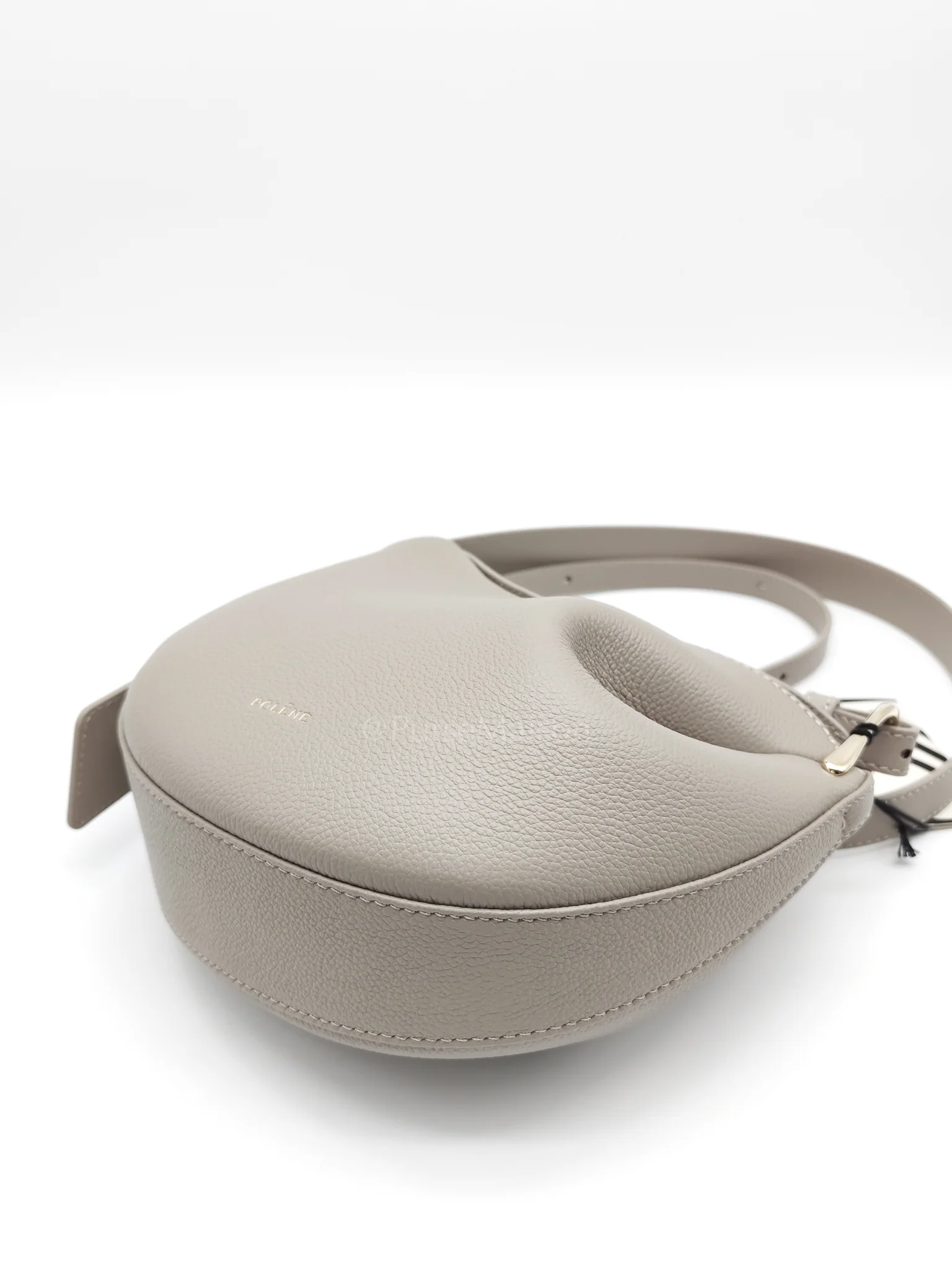 Polene Tonca Taupe in Grained Calfskin Leather Crossbody Bag - Image 9