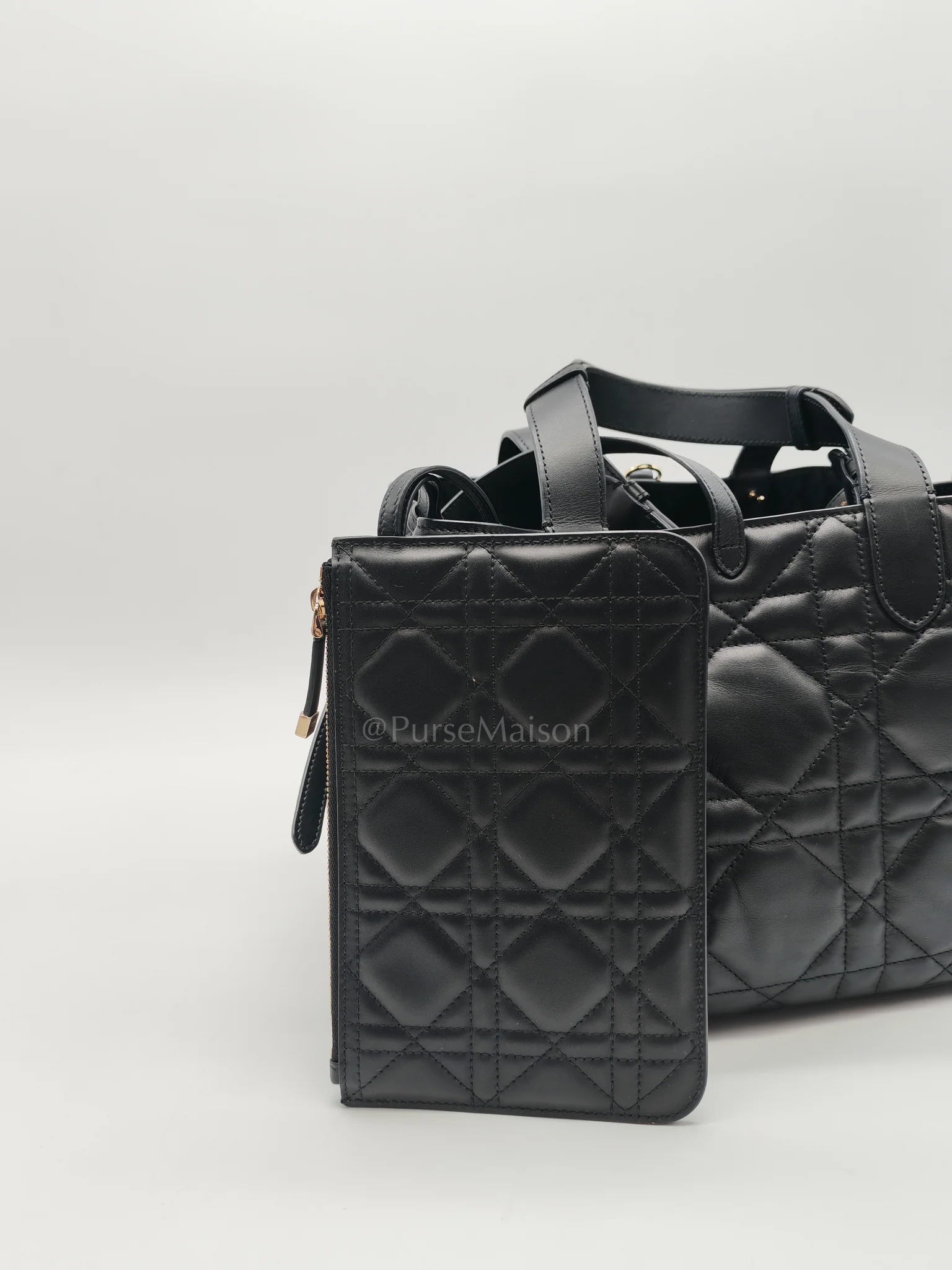 Christian Dior Toujours Medium in Black Lambskin Leather Hand Bag - Image 19