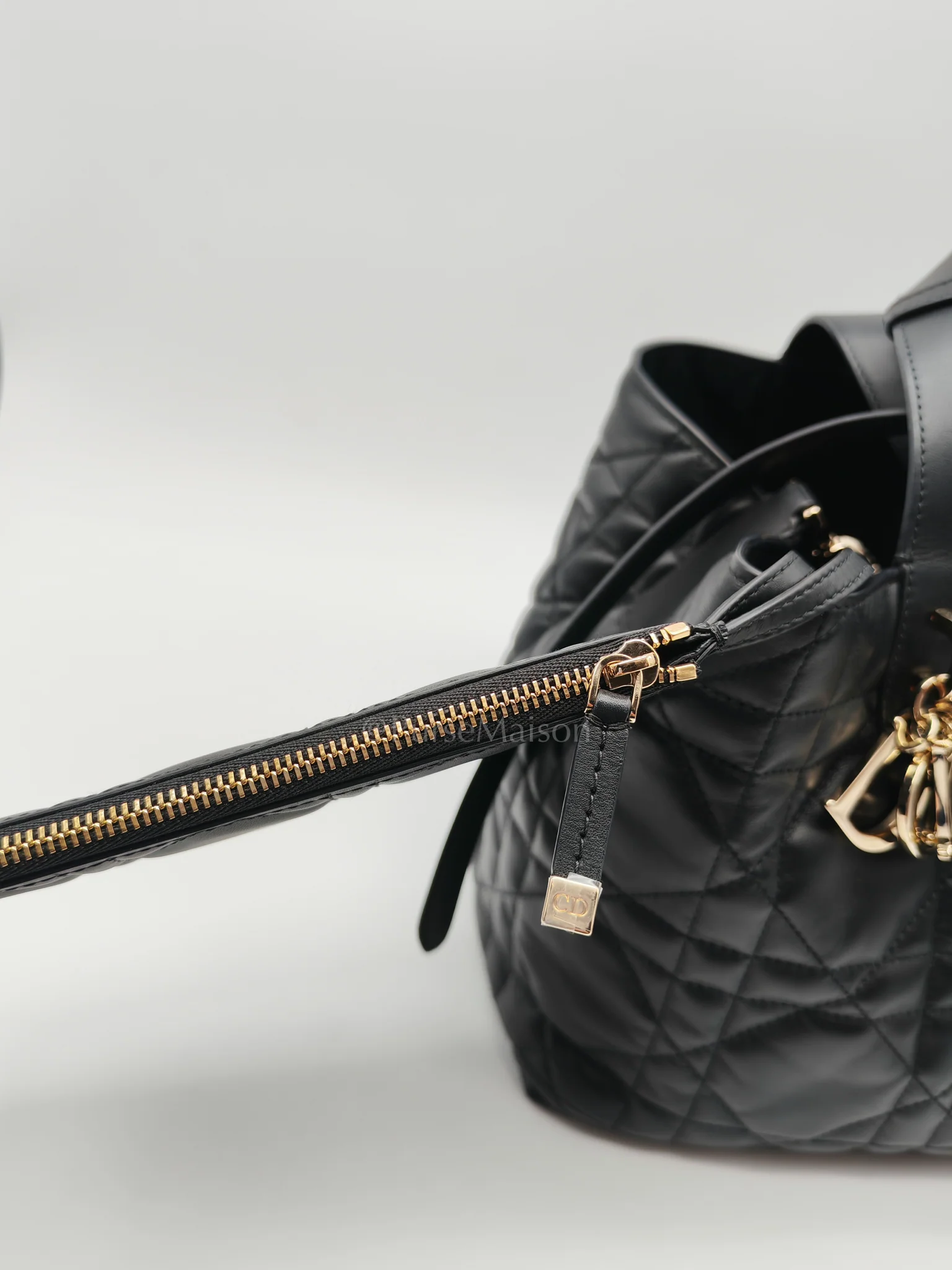 Christian Dior Toujours Medium in Black Lambskin Leather Hand Bag - Image 20