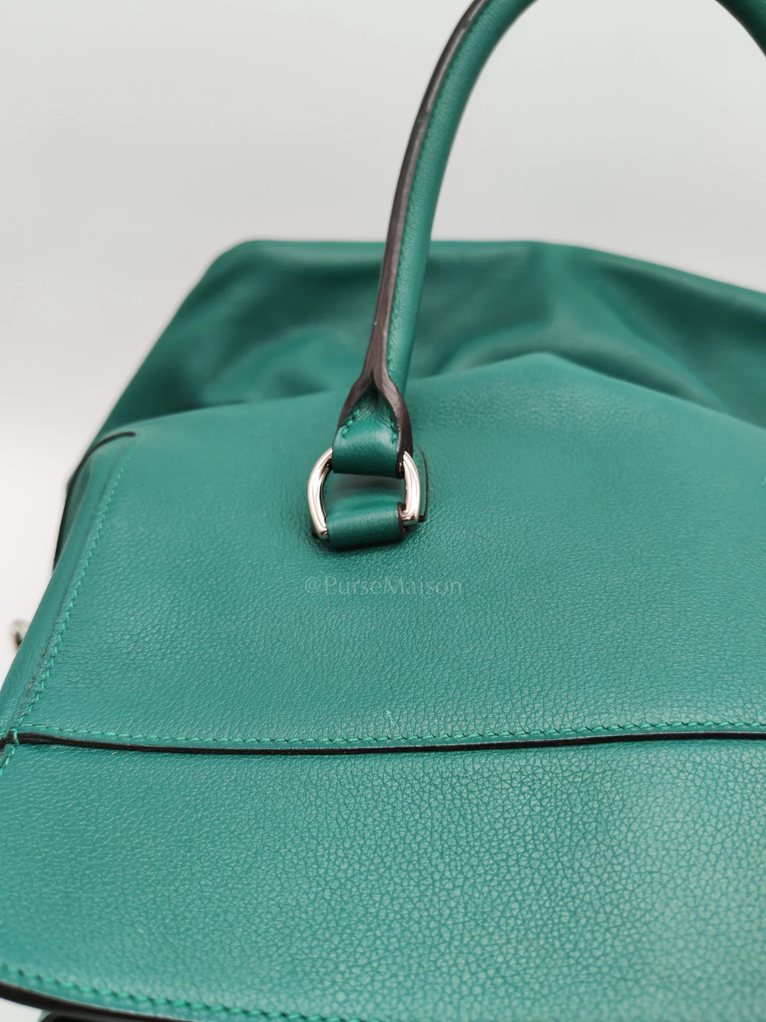 Hermes Toolbox 33 in Malachite Evercolor Leather Palladium Hardware - Image 28