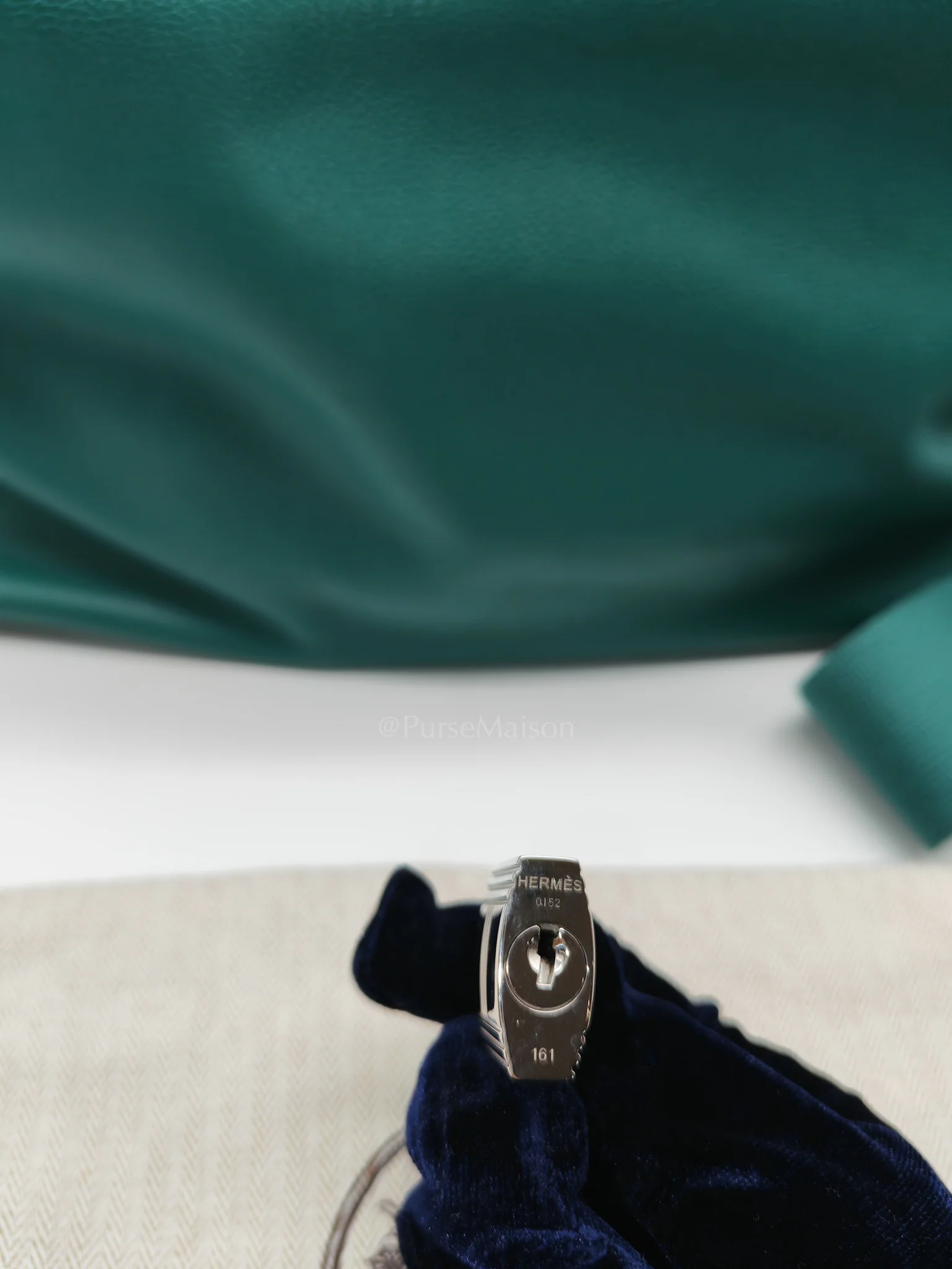 Hermes Toolbox 33 in Malachite Evercolor Leather Palladium Hardware - Image 36