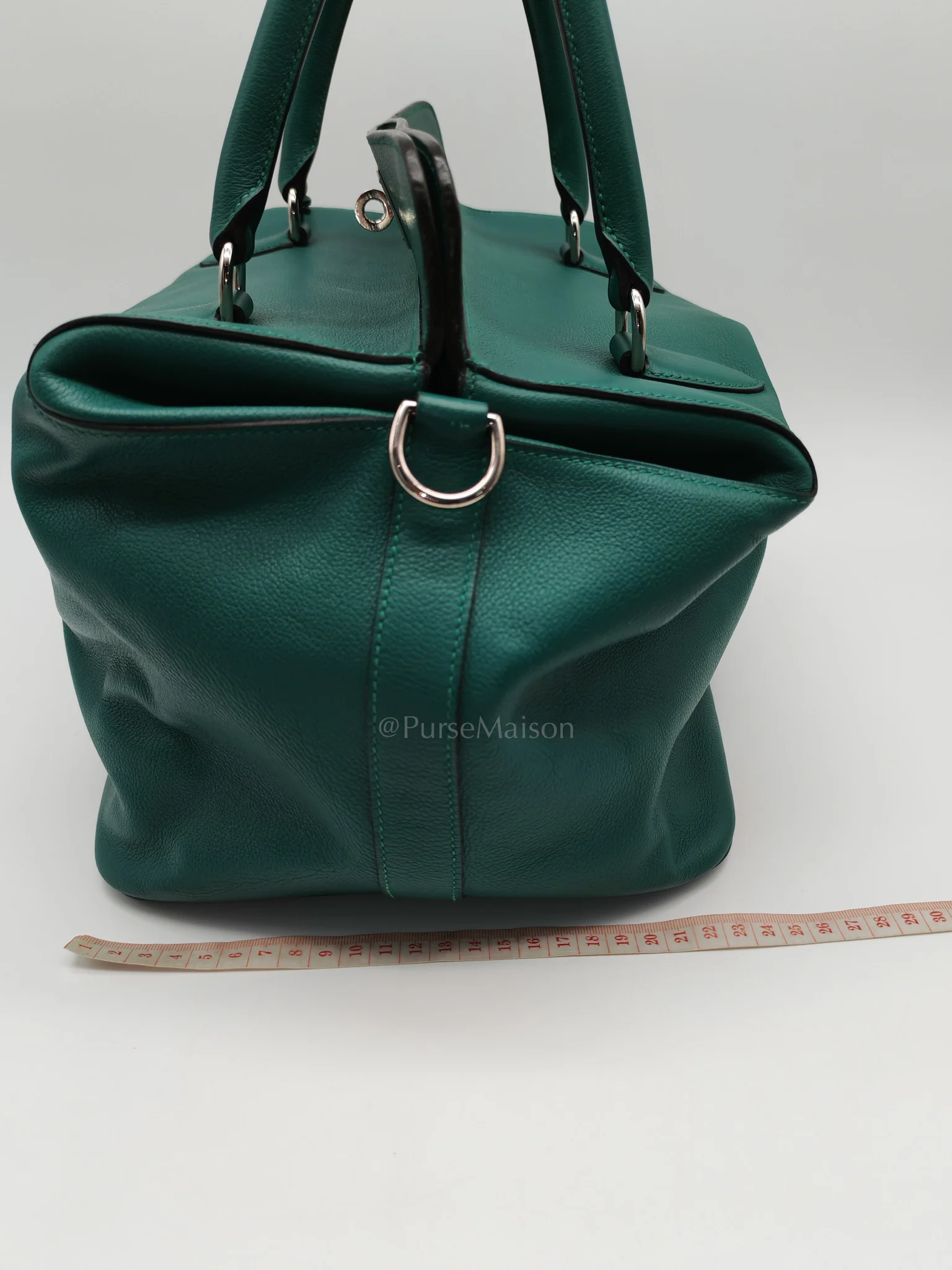 Hermes Toolbox 33 in Malachite Evercolor Leather Palladium Hardware - Image 38