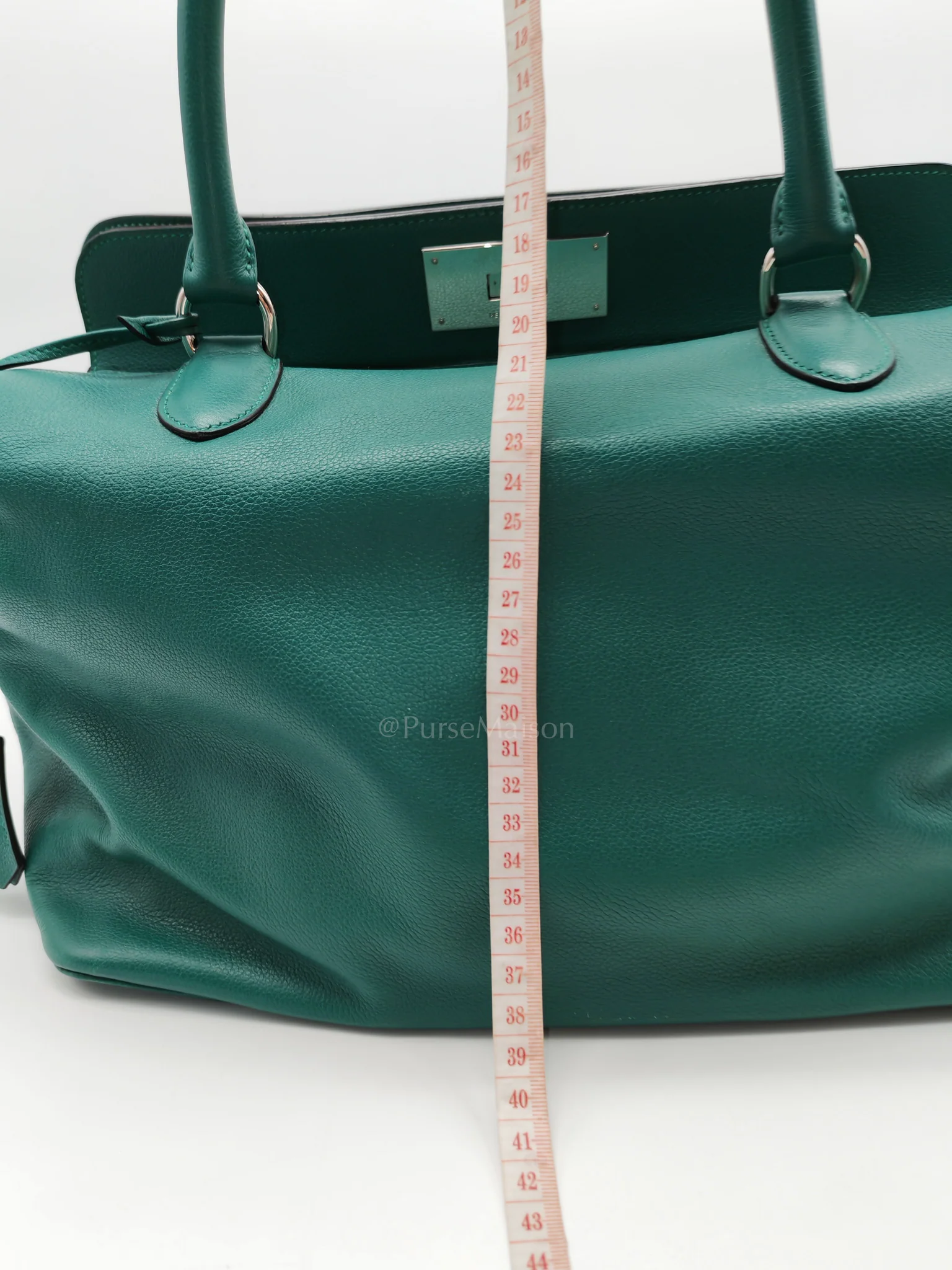 Hermes Toolbox 33 in Malachite Evercolor Leather Palladium Hardware - Image 39