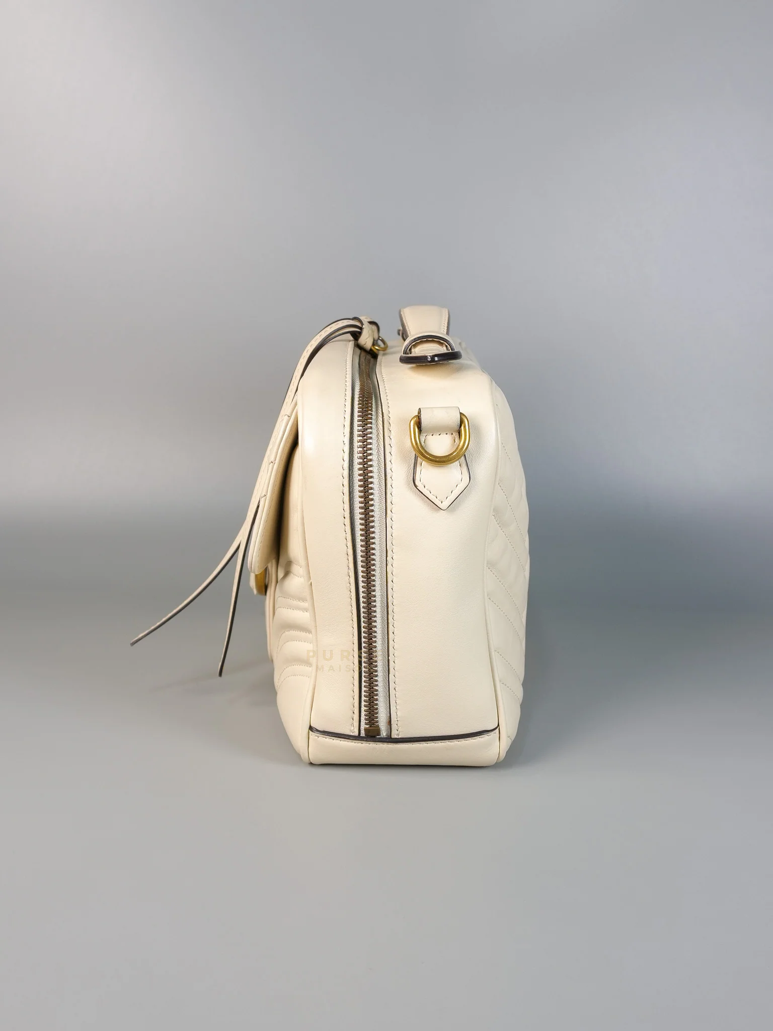 Gucci GG Marmont Top-Handle Medium in Matelassé Sylvie Web Calfskin Leather - Image 6
