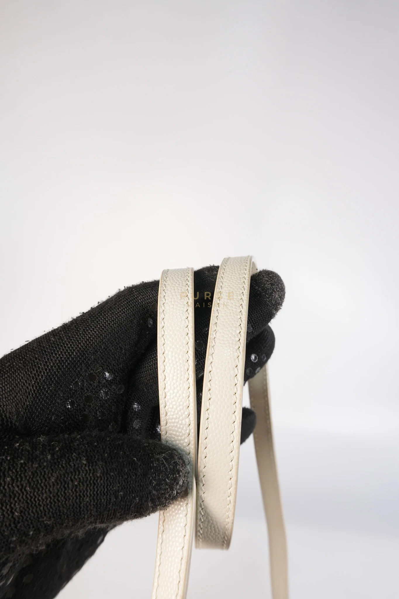 Yves Saint Laurent Cassandra Top Handle Medium in Off White Grained Calfskin Leather - Image 29
