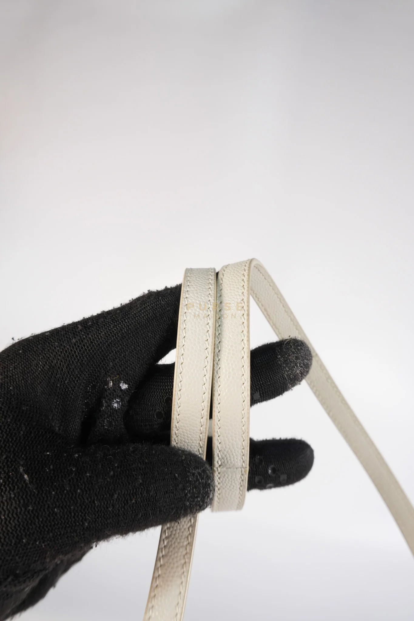 Yves Saint Laurent Cassandra Top Handle Medium in Off White Grained Calfskin Leather - Image 30