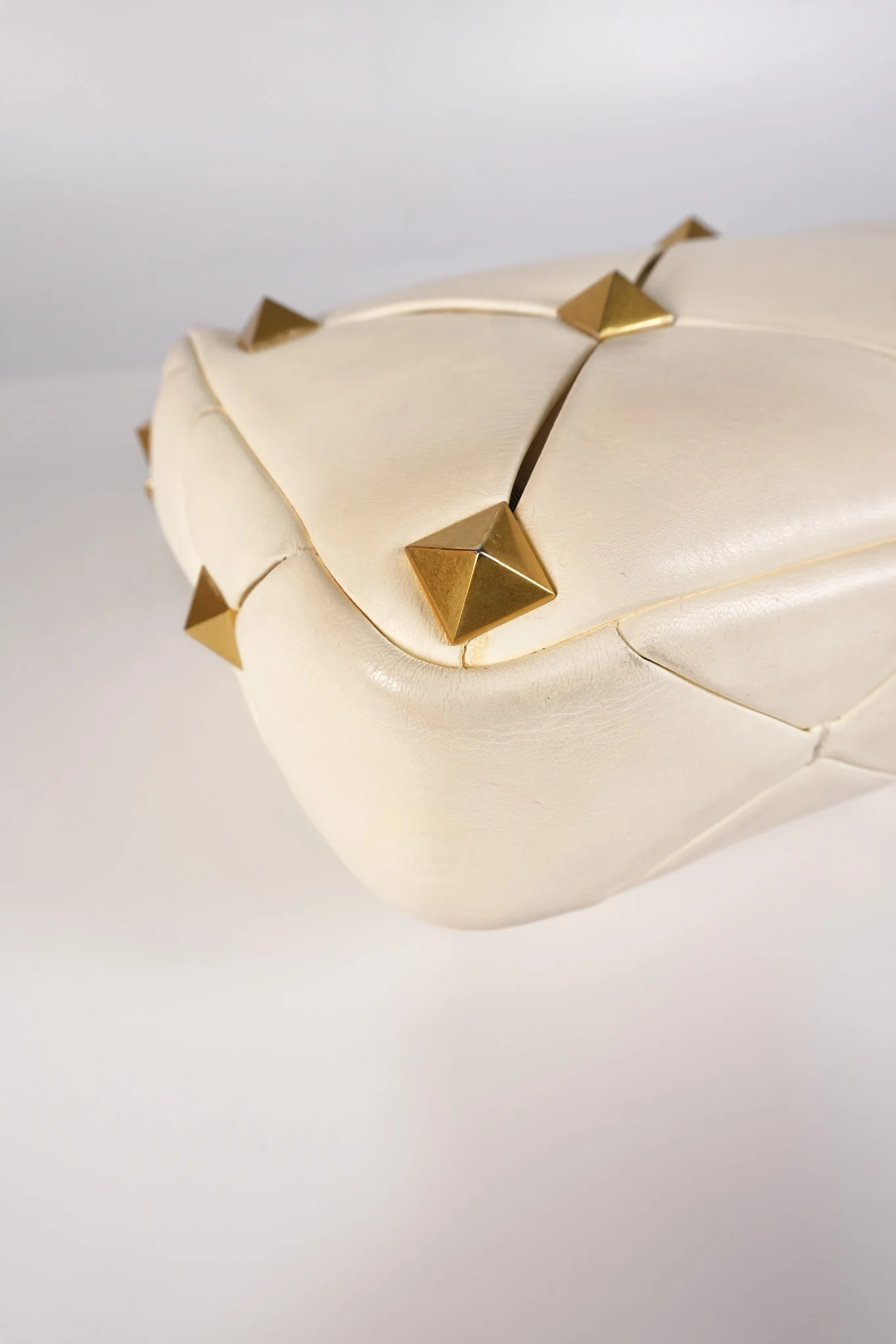 Valentino Roman Stud Top Handle Off White Nappa Leather Crossbody Bag - Image 10