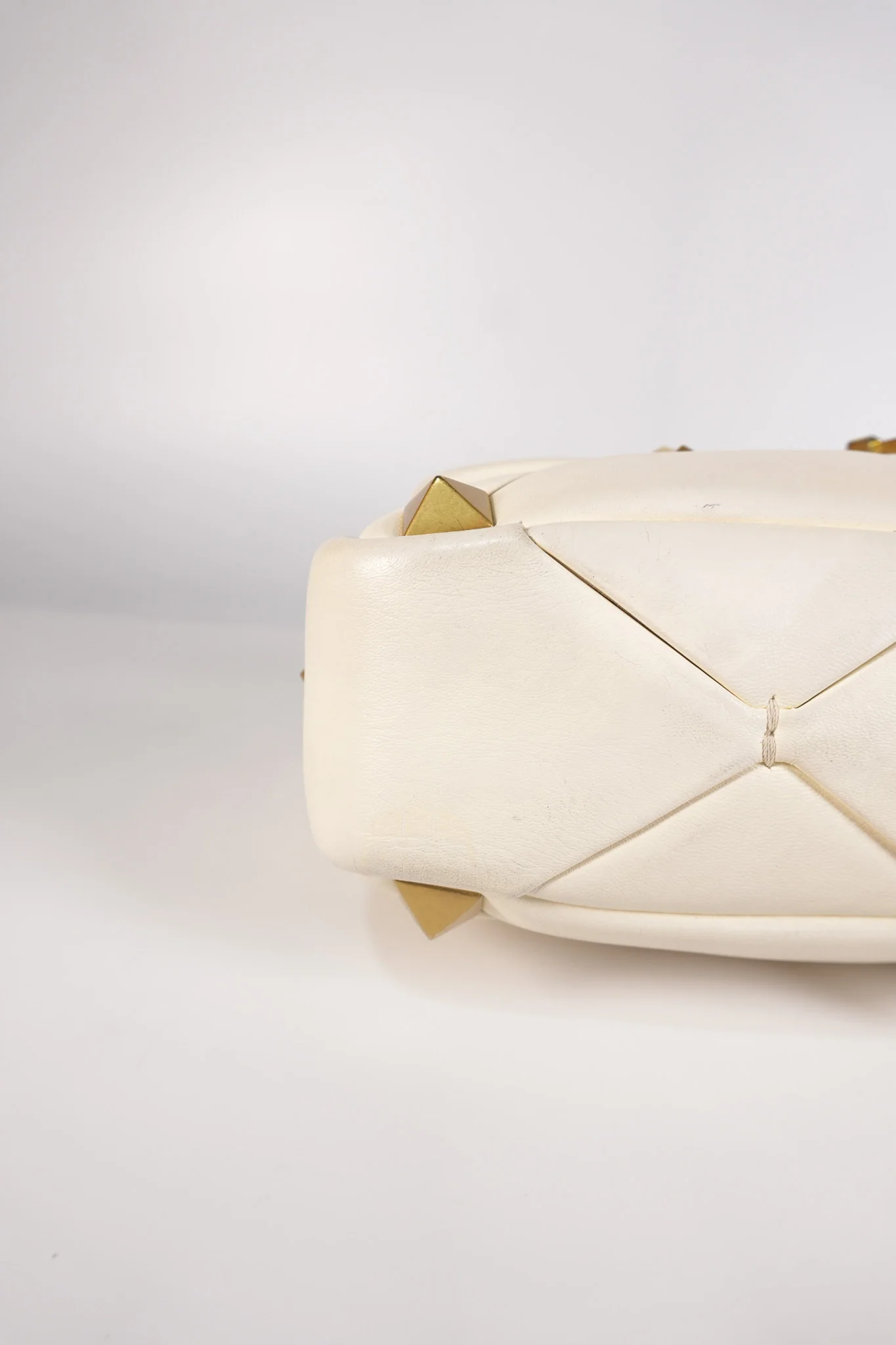 Valentino Roman Stud Top Handle Off White Nappa Leather Crossbody Bag - Image 12