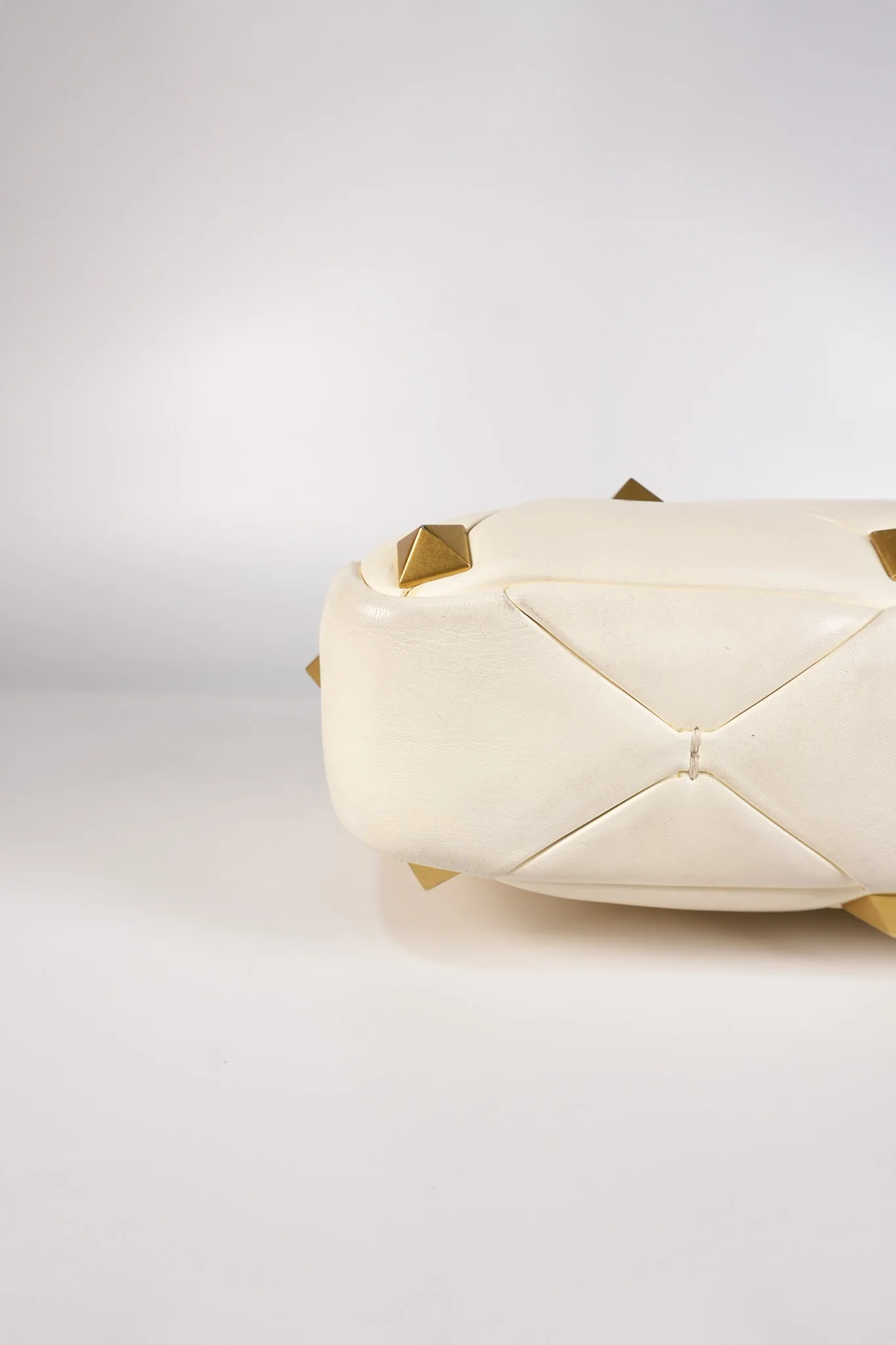 Valentino Roman Stud Top Handle Off White Nappa Leather Crossbody Bag - Image 13