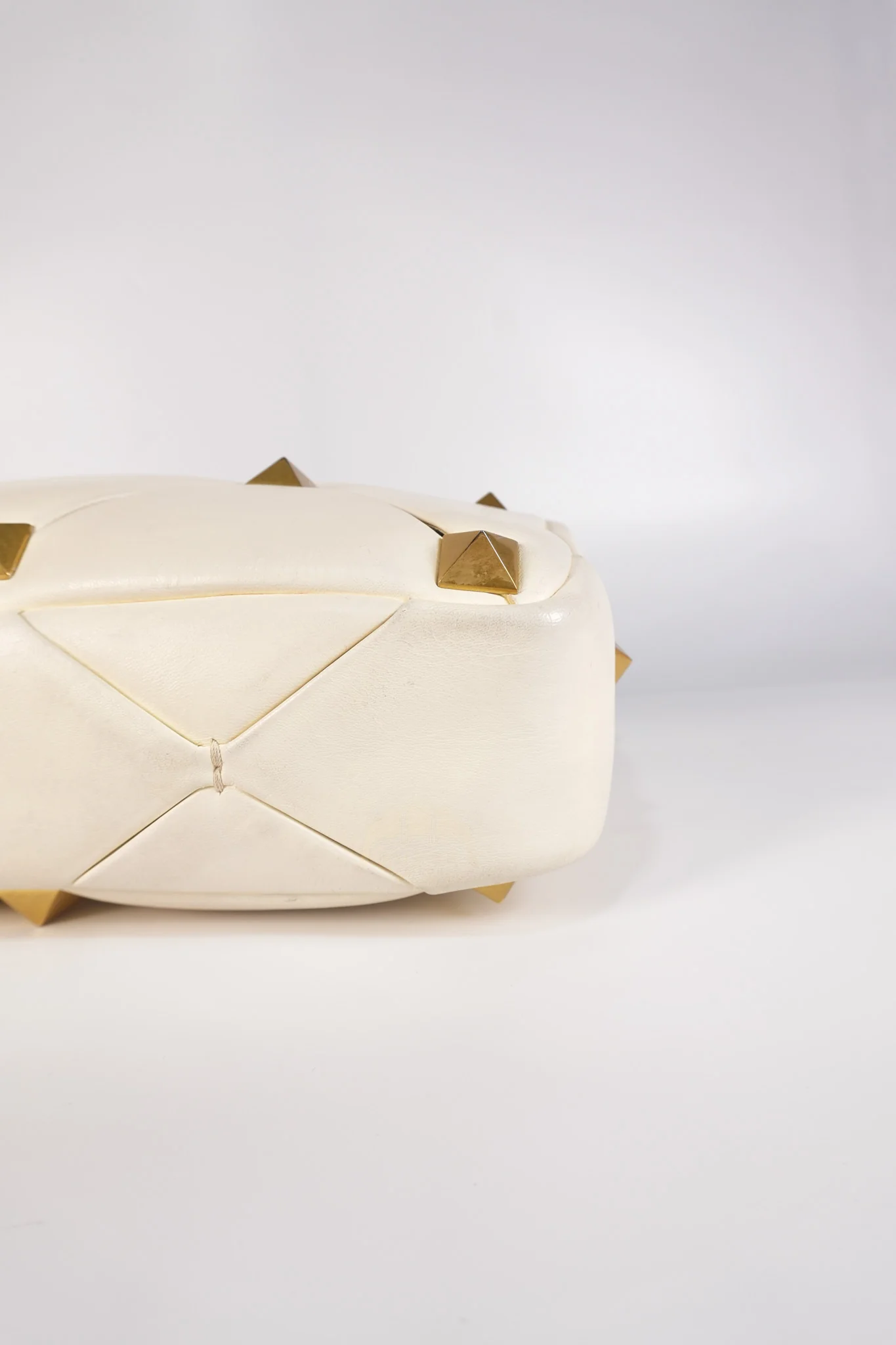 Valentino Roman Stud Top Handle Off White Nappa Leather Crossbody Bag - Image 15