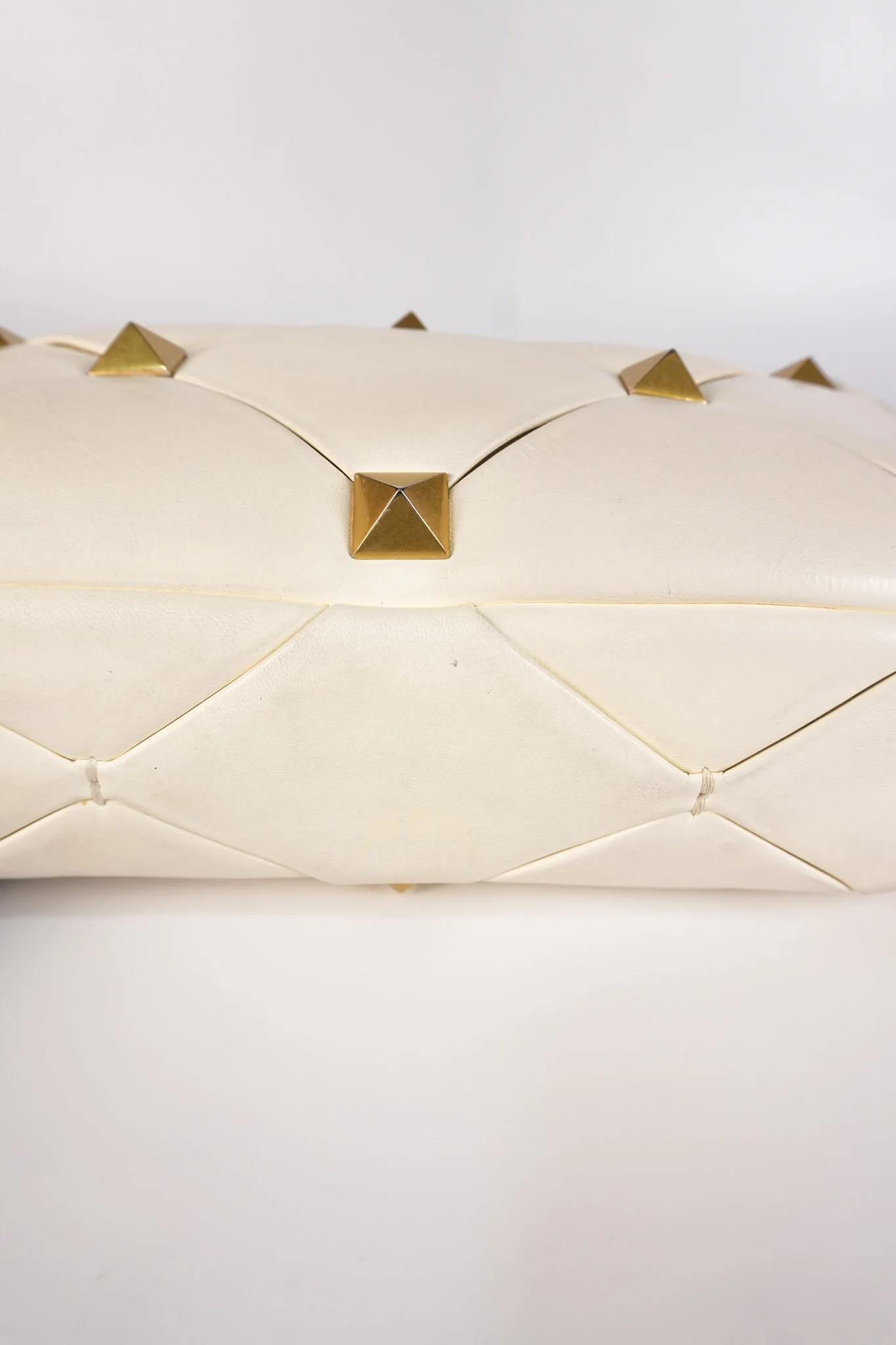 Valentino Roman Stud Top Handle Off White Nappa Leather Crossbody Bag - Image 16