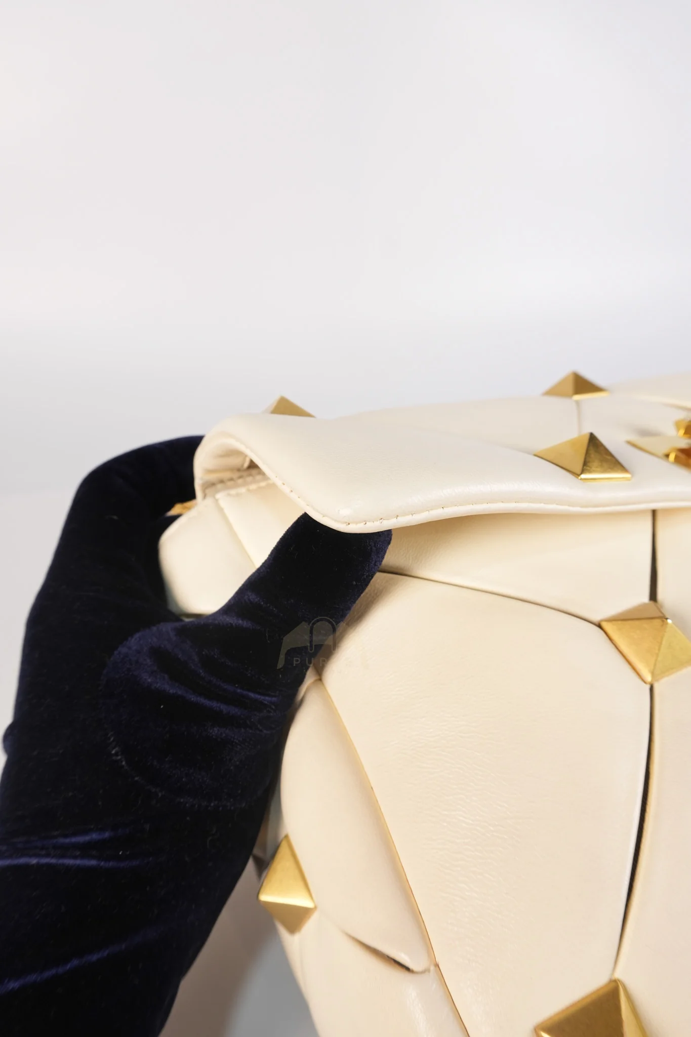 Valentino Roman Stud Top Handle Off White Nappa Leather Crossbody Bag - Image 21