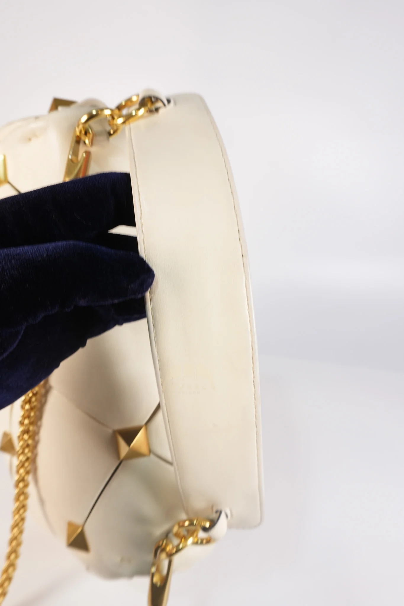 Valentino Roman Stud Top Handle Off White Nappa Leather Crossbody Bag - Image 31