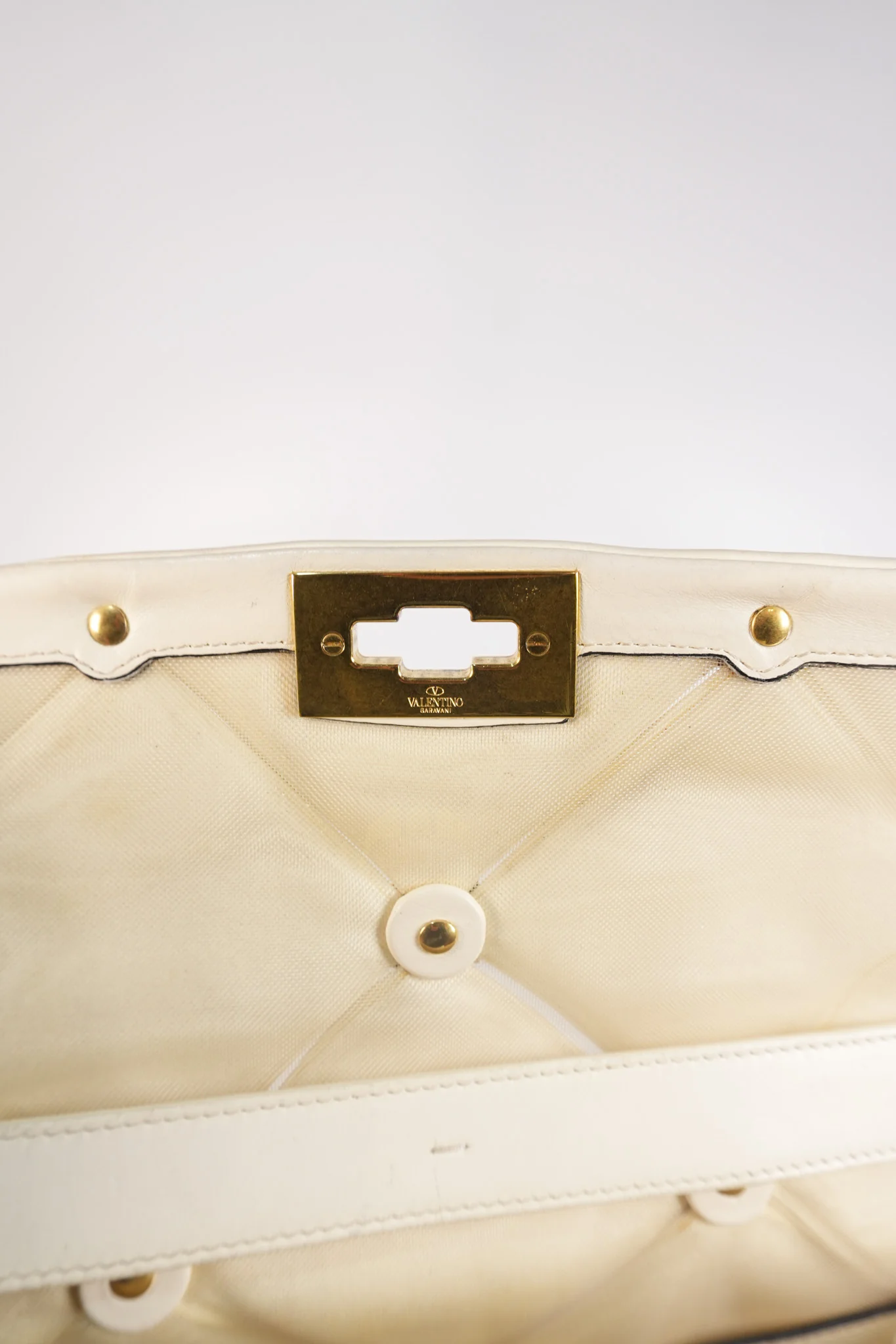 Valentino Roman Stud Top Handle Off White Nappa Leather Crossbody Bag - Image 41