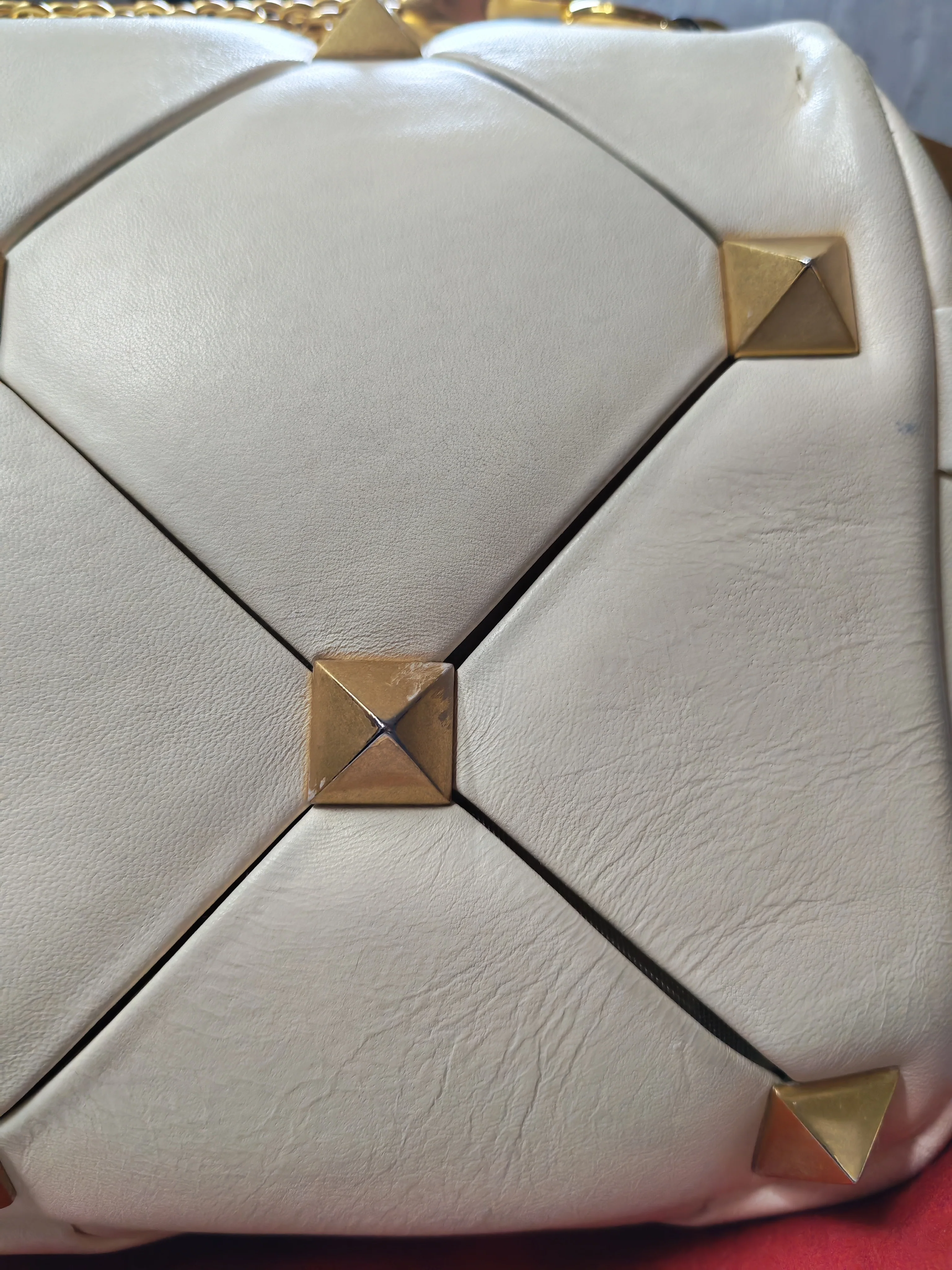 Valentino Roman Stud Top Handle Off White Nappa Leather Crossbody Bag - Image 43