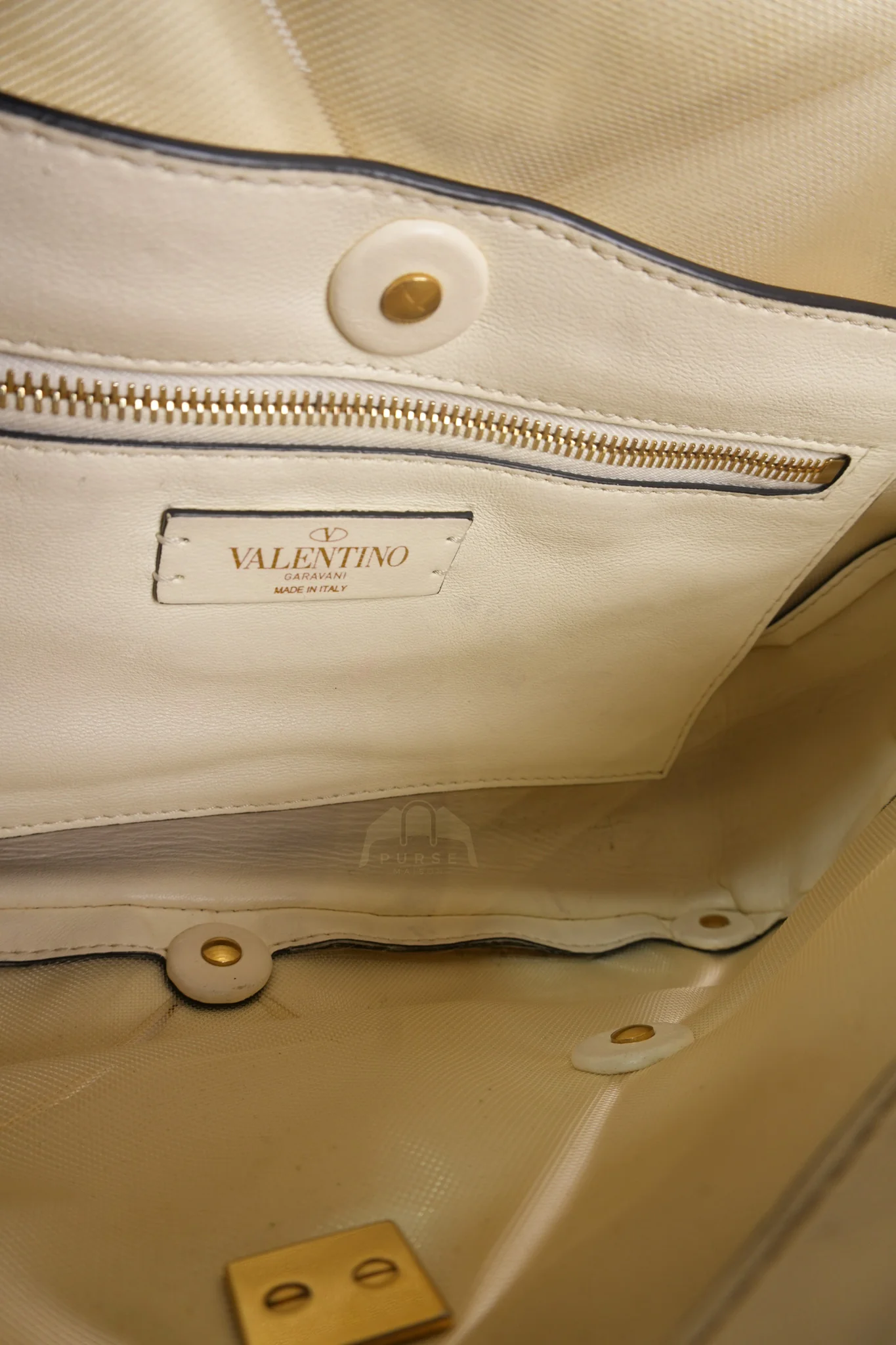Valentino Roman Stud Top Handle Off White Nappa Leather Crossbody Bag - Image 47