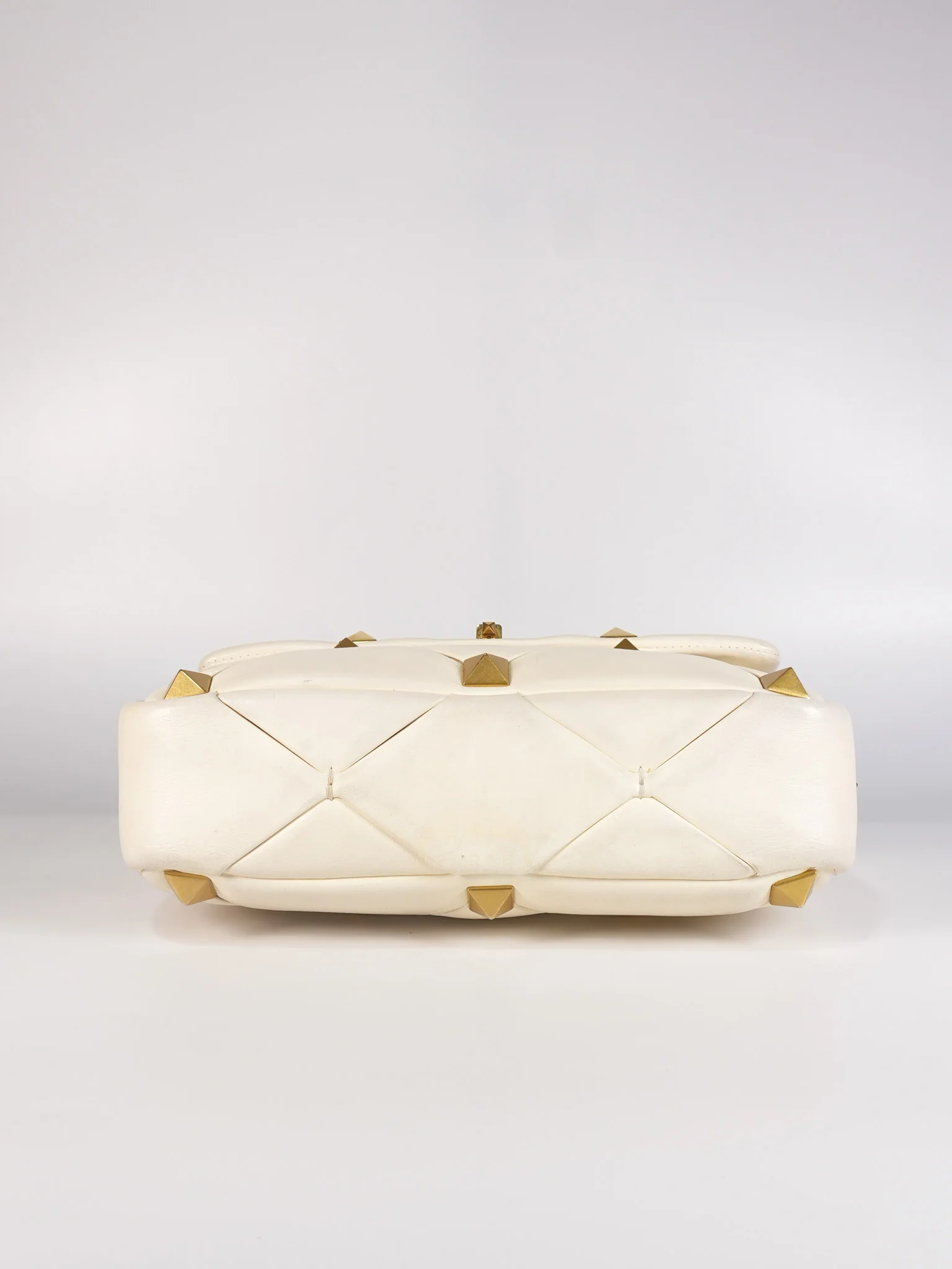 Valentino Roman Stud Top Handle Off White Nappa Leather Crossbody Bag - Image 7