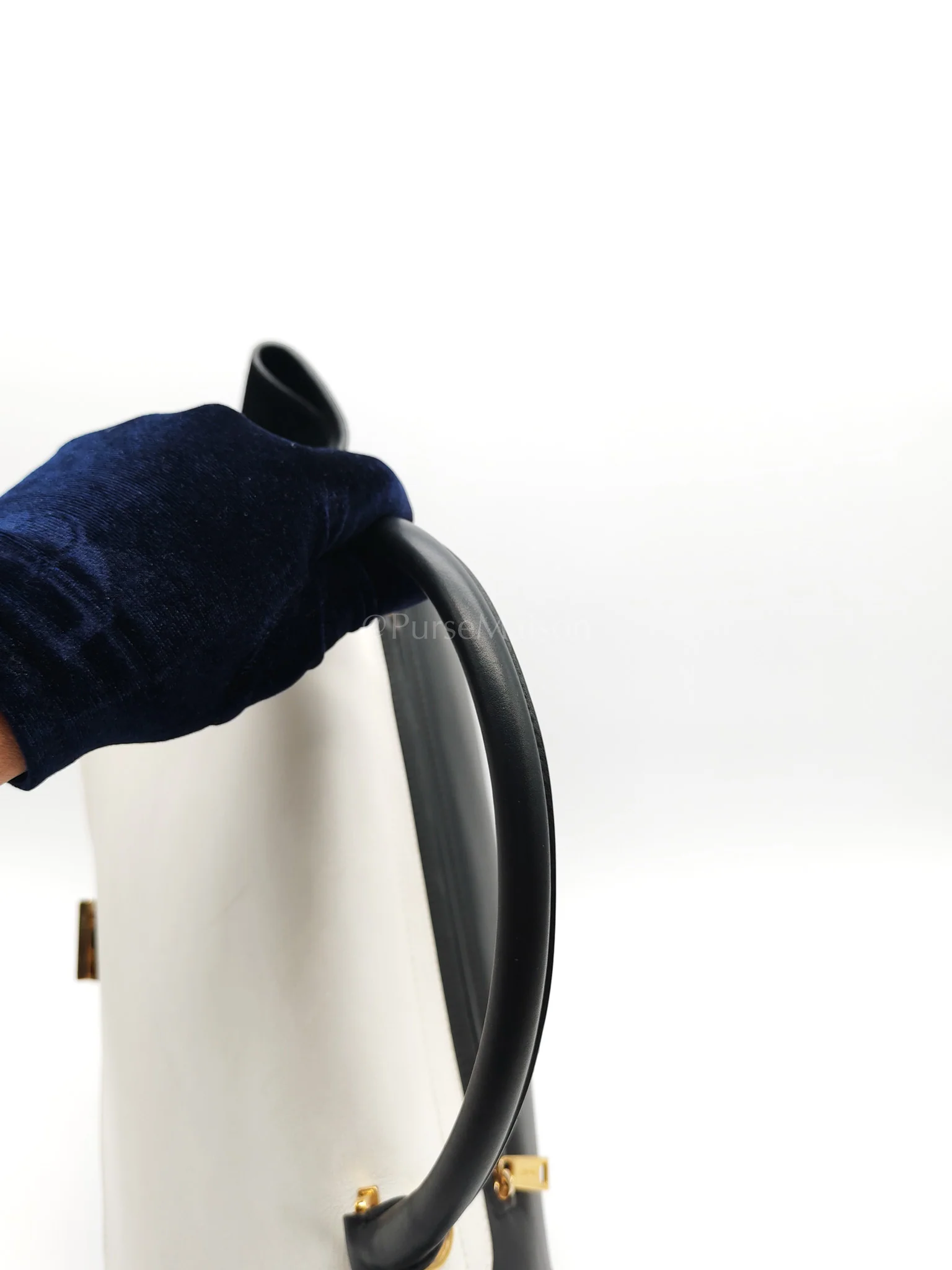 Celine Trapeze Medium in BlacK/White Suede and Calfskin Leather - Image 20